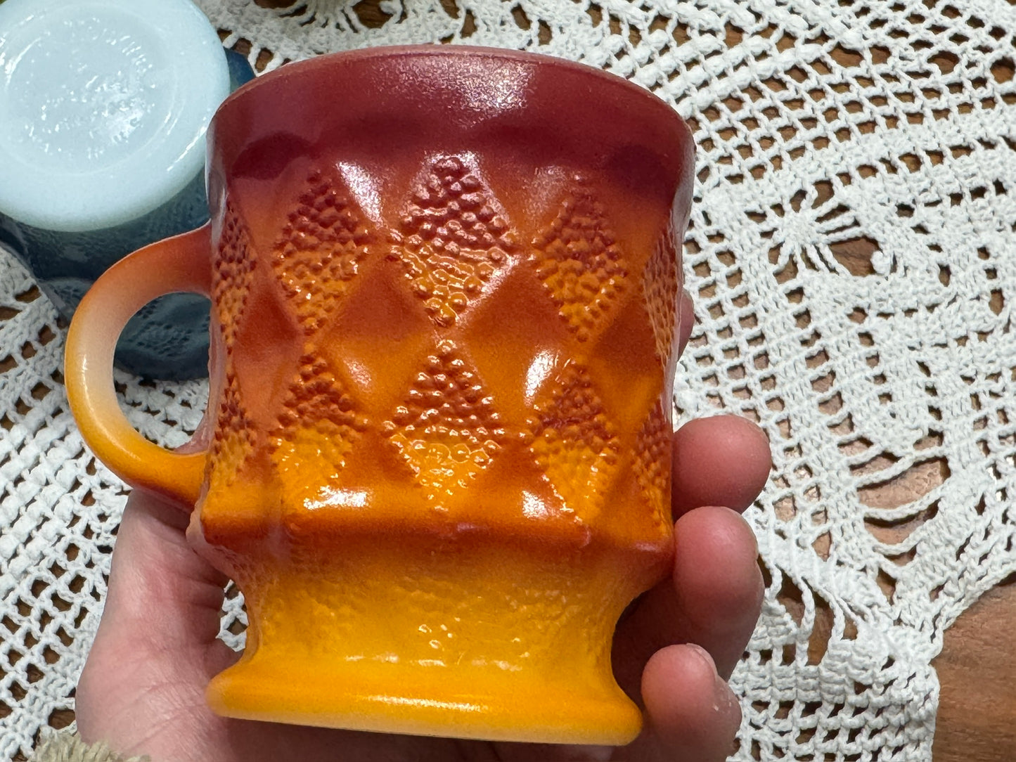 Vintage Anchor Hocking Fire-King 'Kimberly' Rainbow Mug Set
