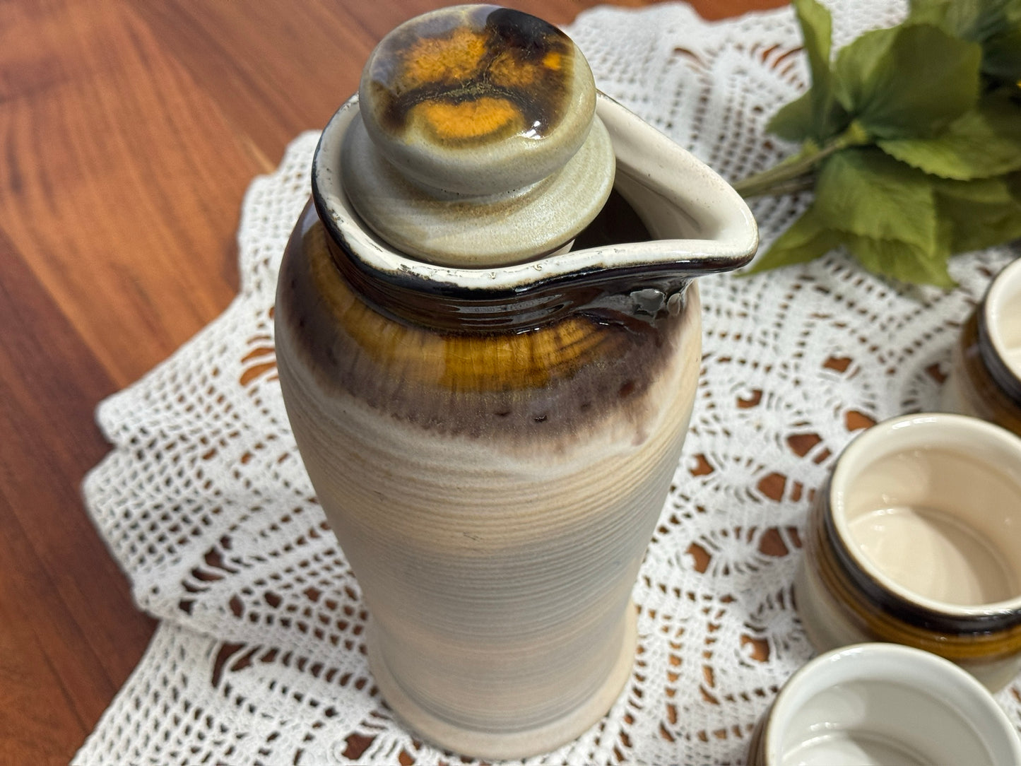 Beauceware Pottery Drip Glaze Tea Set
