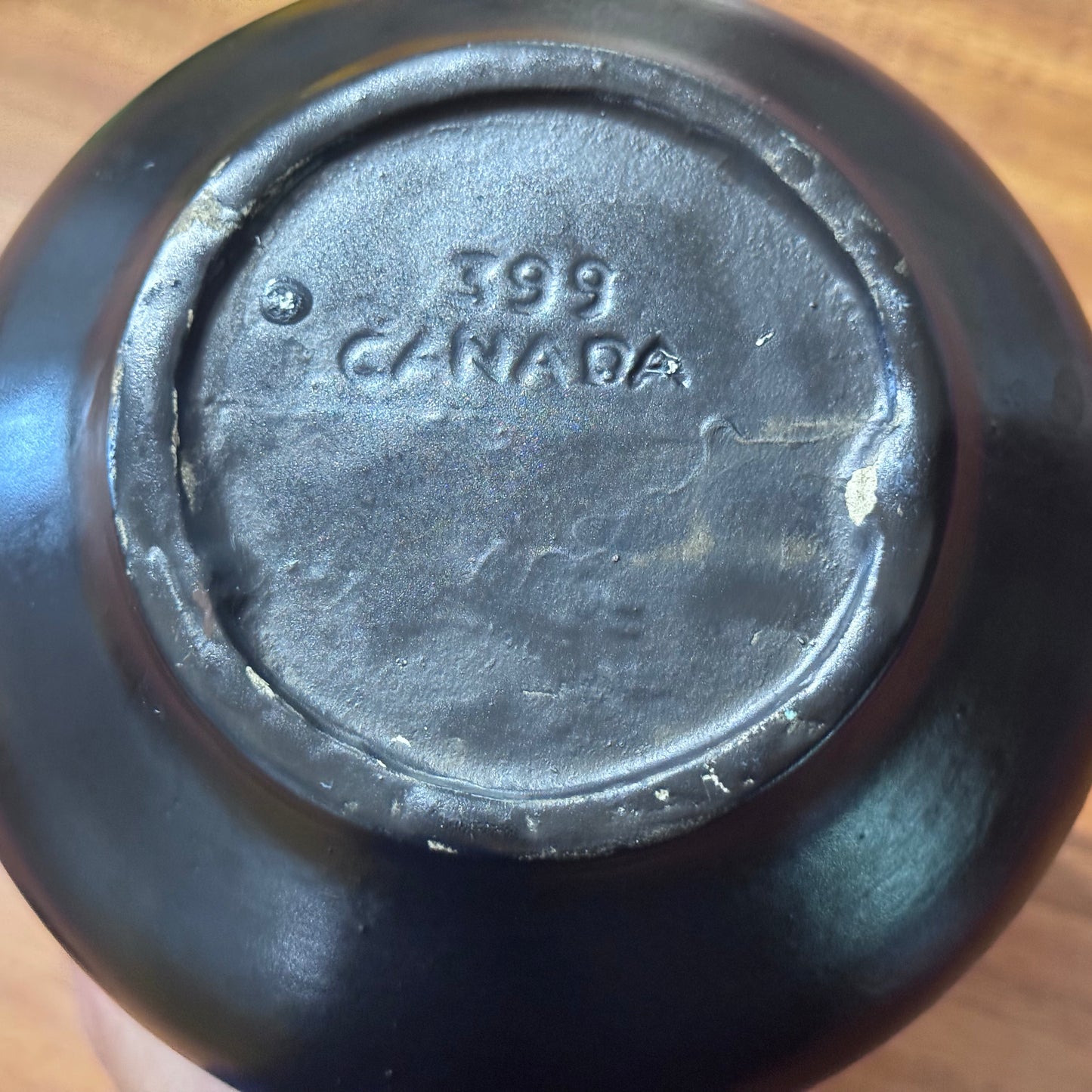 Canadian Pottery Orange Drip Glaze Teapot