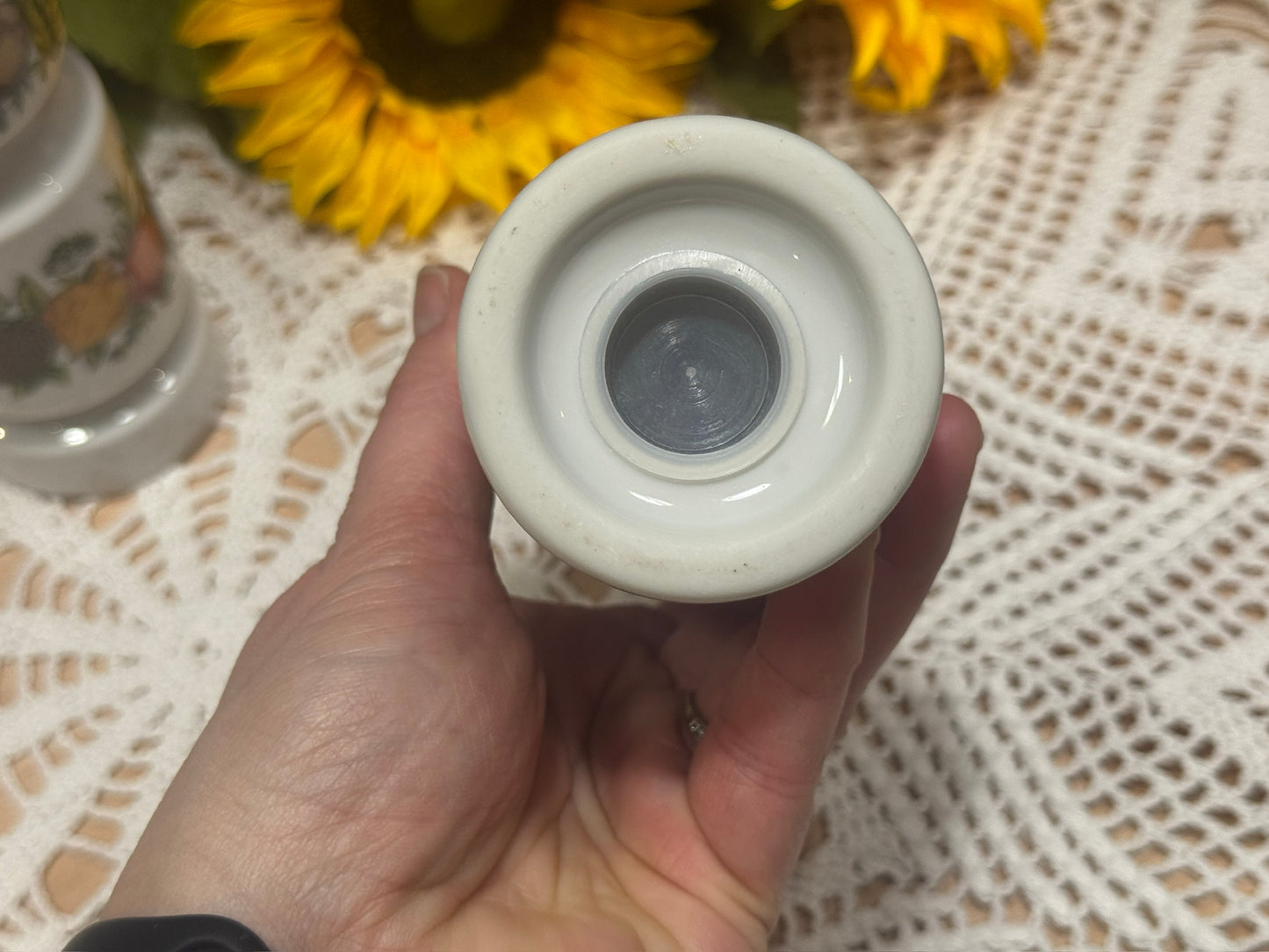 Sears Woodcrest by Styson 'Spice of Life' Ceramic Salt Shaker & Pepper Grinder