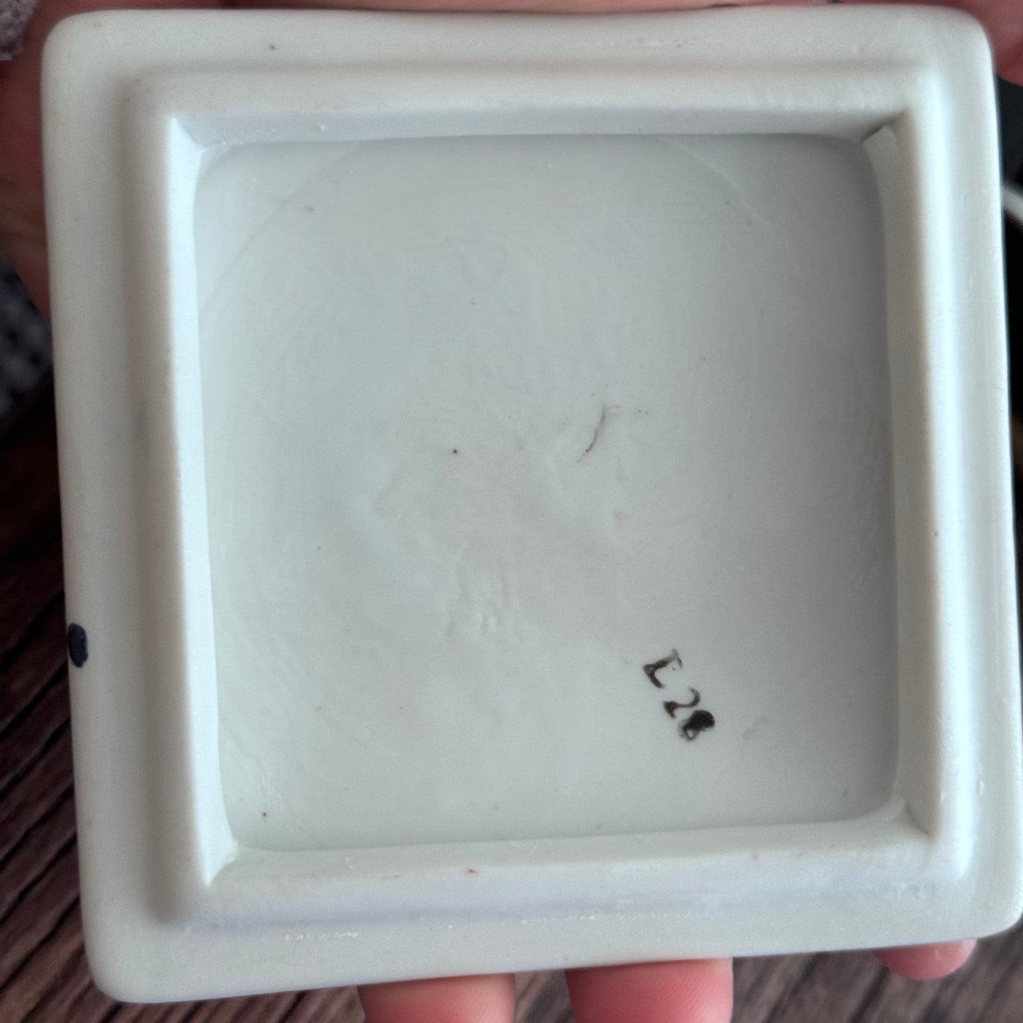 Porcelain/Ceramic WBI Cobalt Blue Square Trinket Box