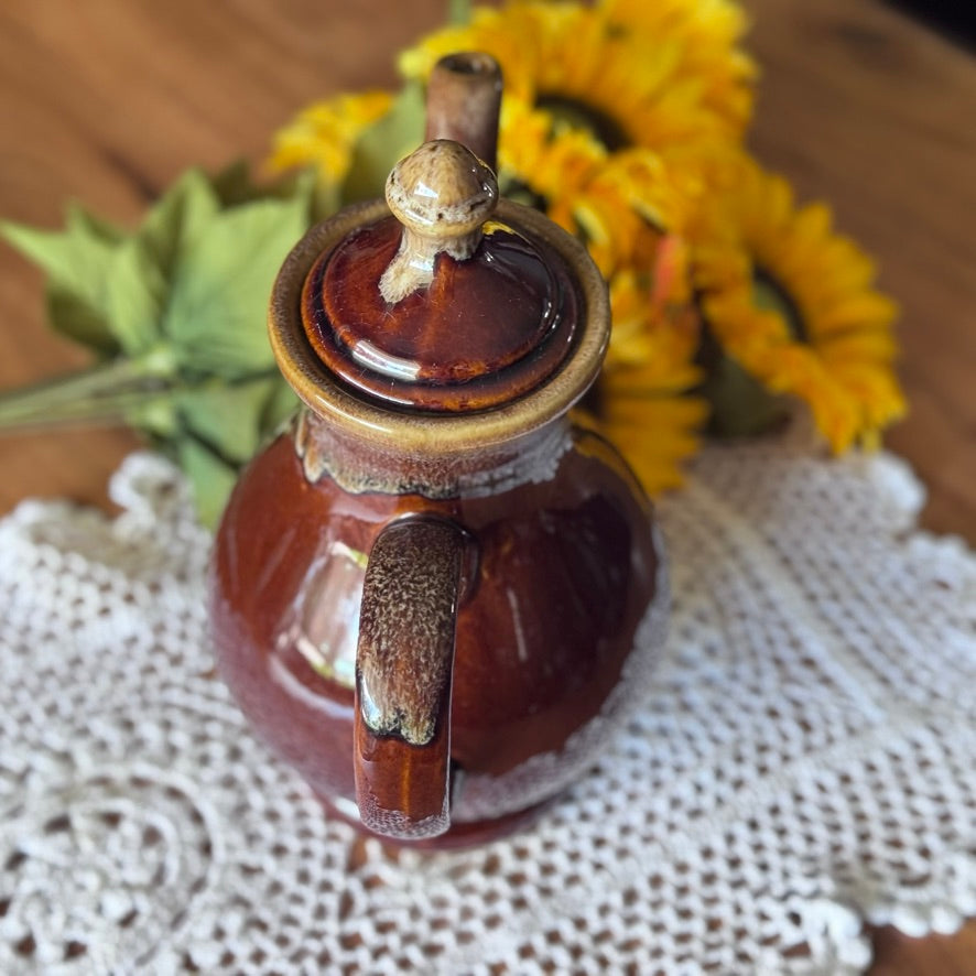 Vintage Brown Drip Glaze Coffee/Teapot