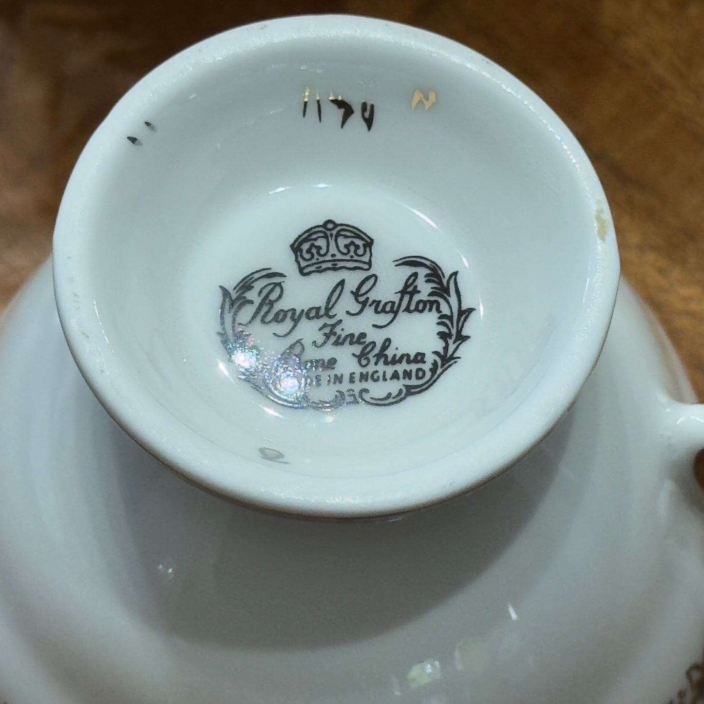 Royal Grafton Silver & Gold Floral Teacup & Saucer Set