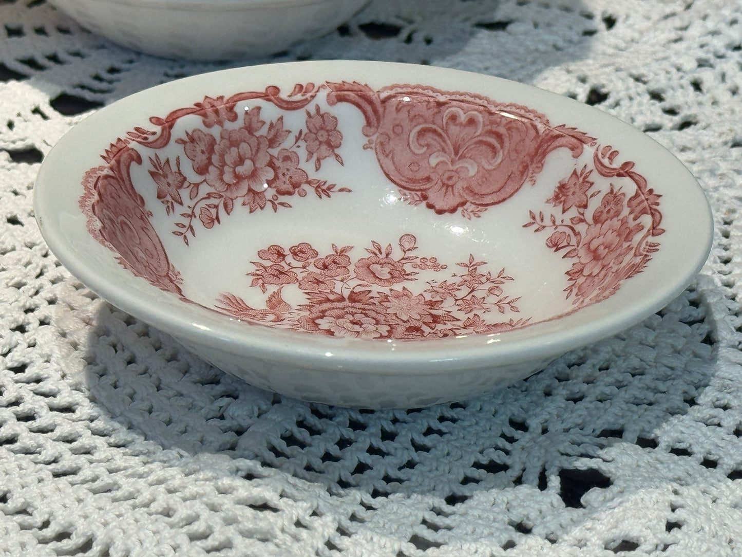 Vintage WINDSOR Steelite Ironstone Pink Transferware Dessert/Salad Bowls