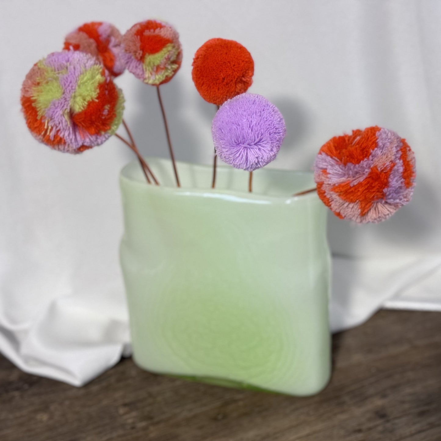 Green Glass Planter Vase