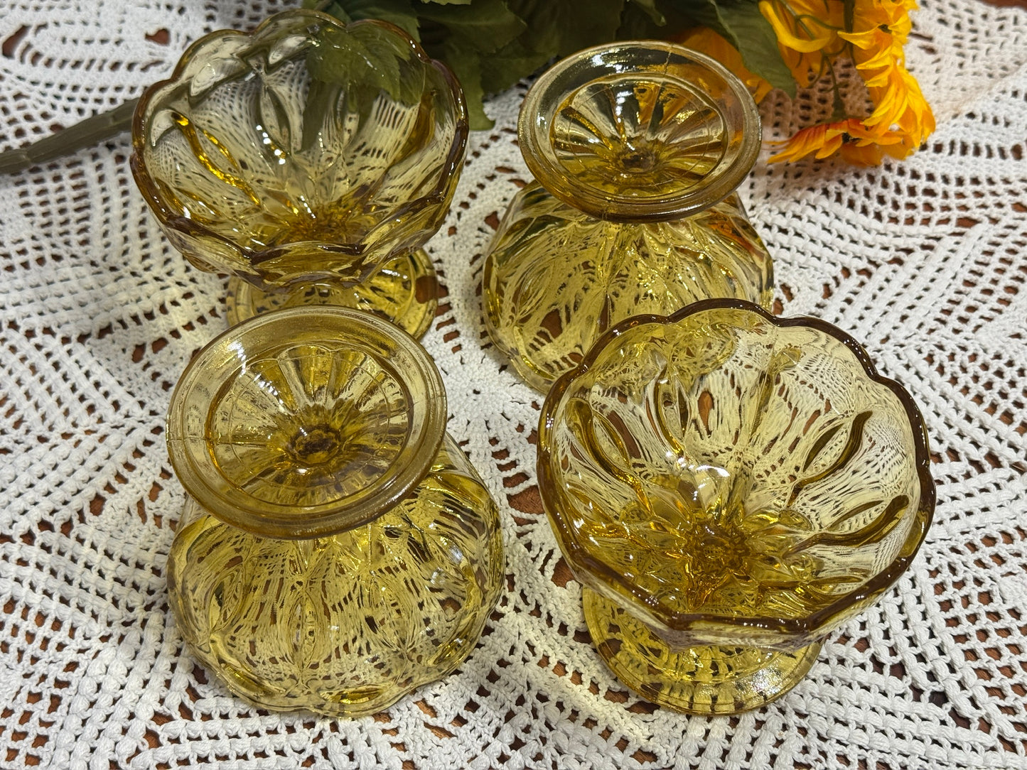 Anchor Hocking Amber Fairfield Compote Dishes