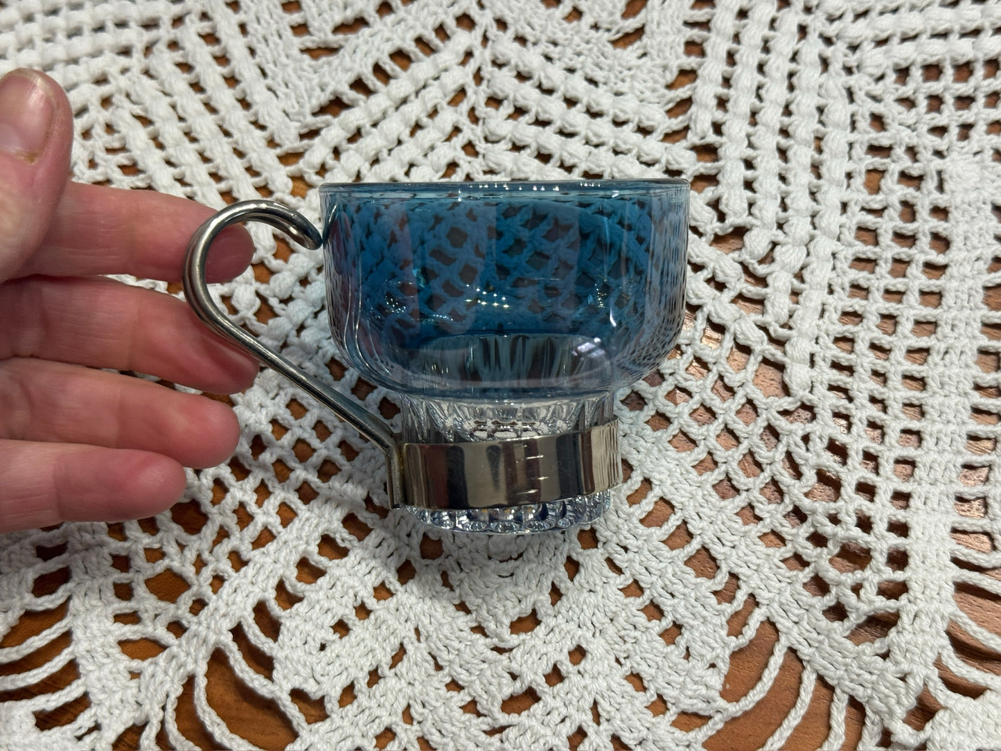 Italian Blue Glass Expresso Cups