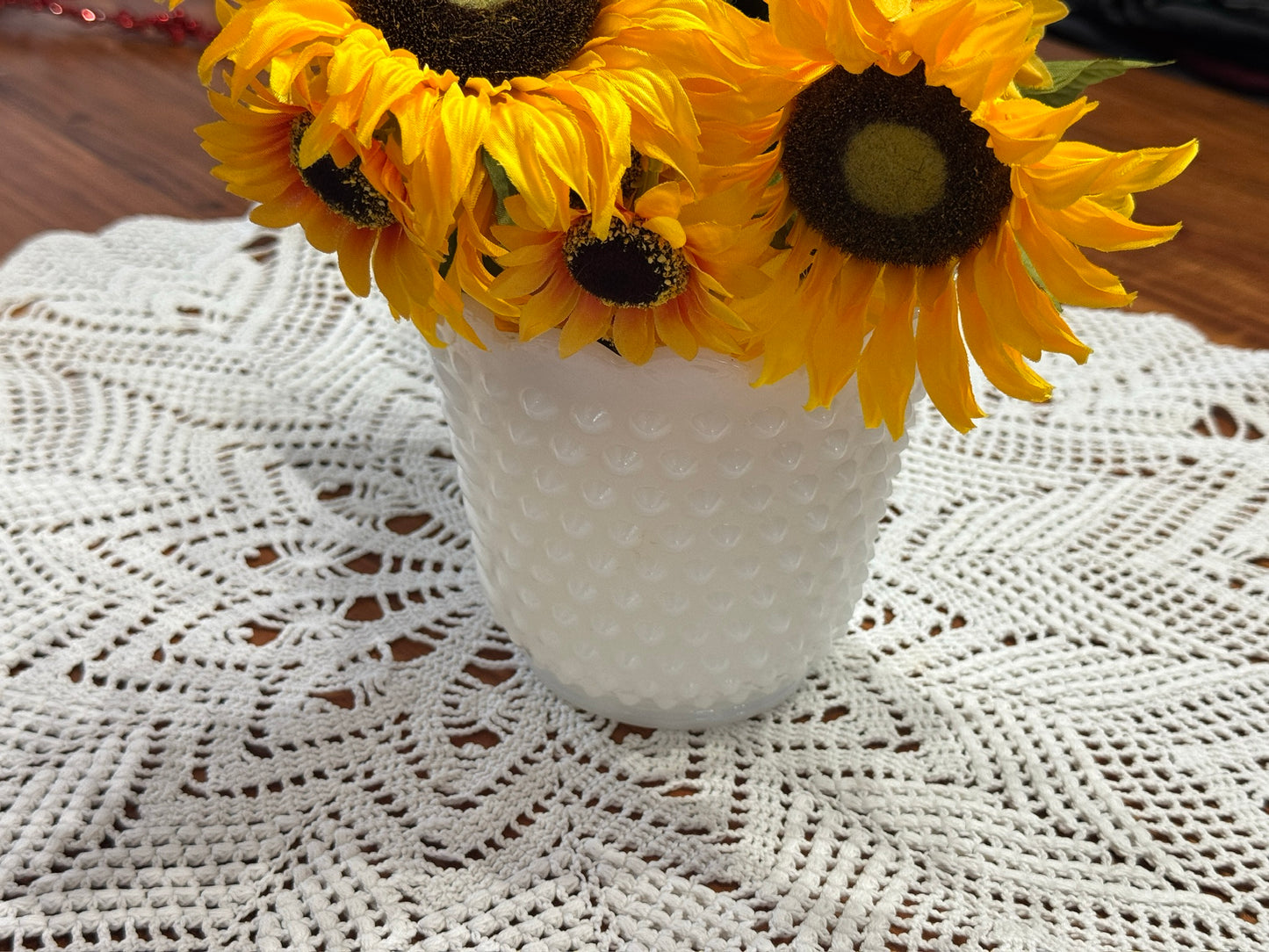 Fire-King Milk Glass Hobnail Planter/Vase