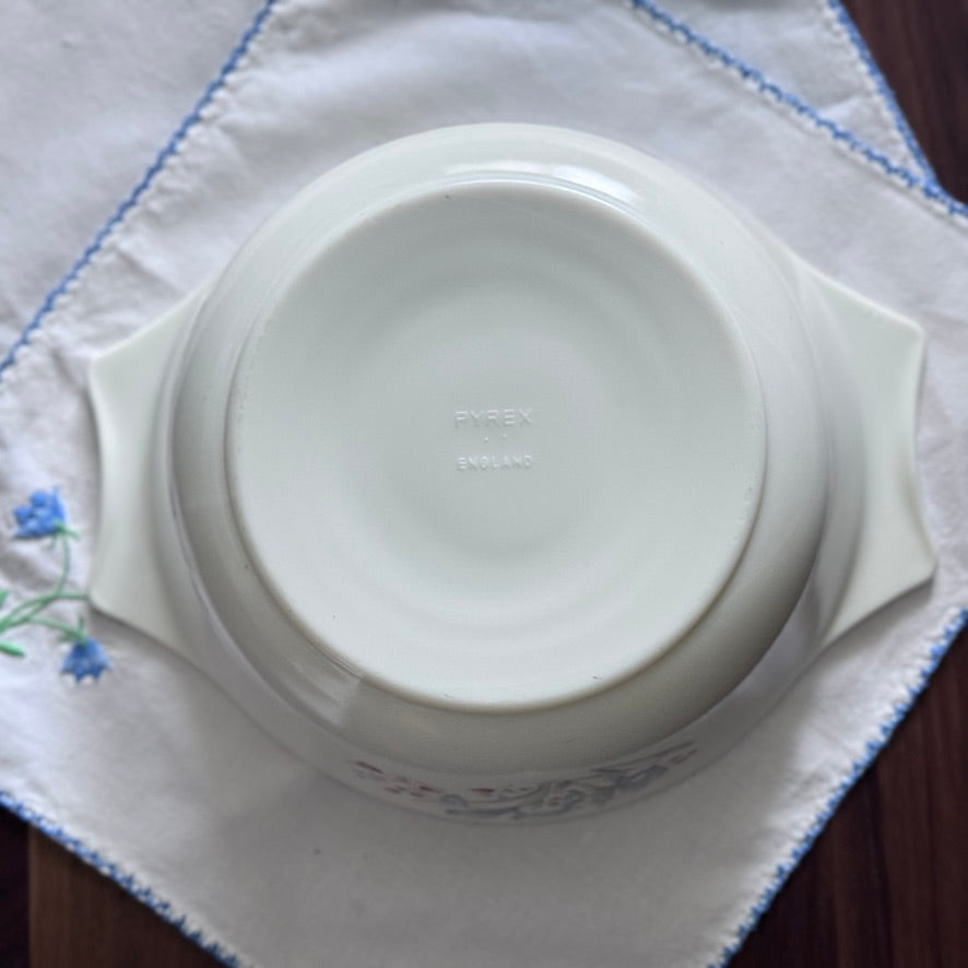 Pyrex Blue Iris Handled Casserole