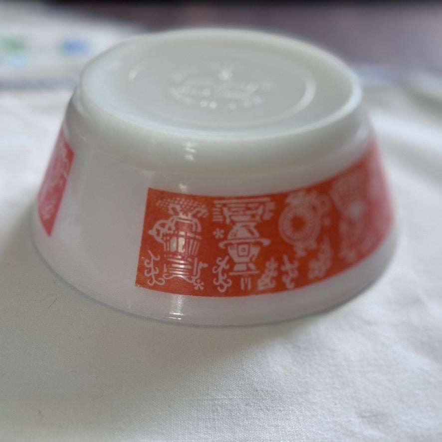 Fire King Small Orange/White Bowl