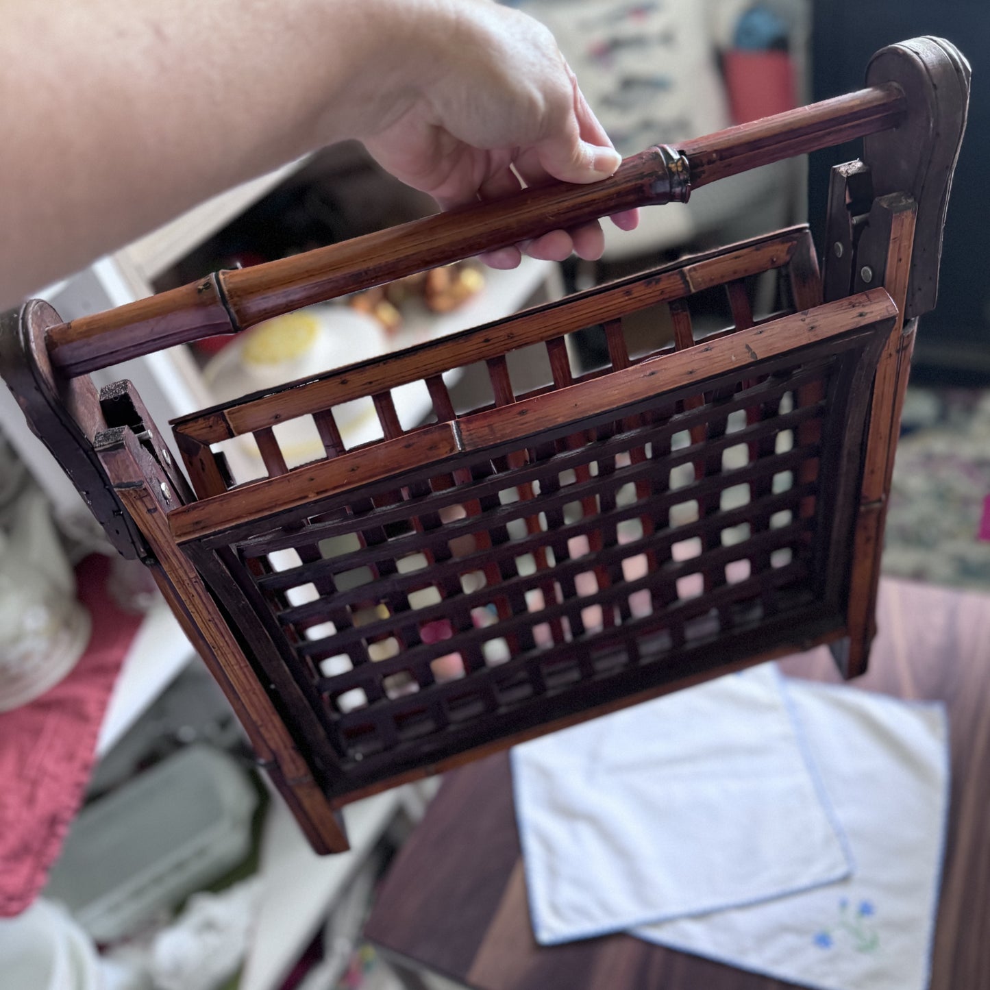 Vintage Bamboo Magazine Rack