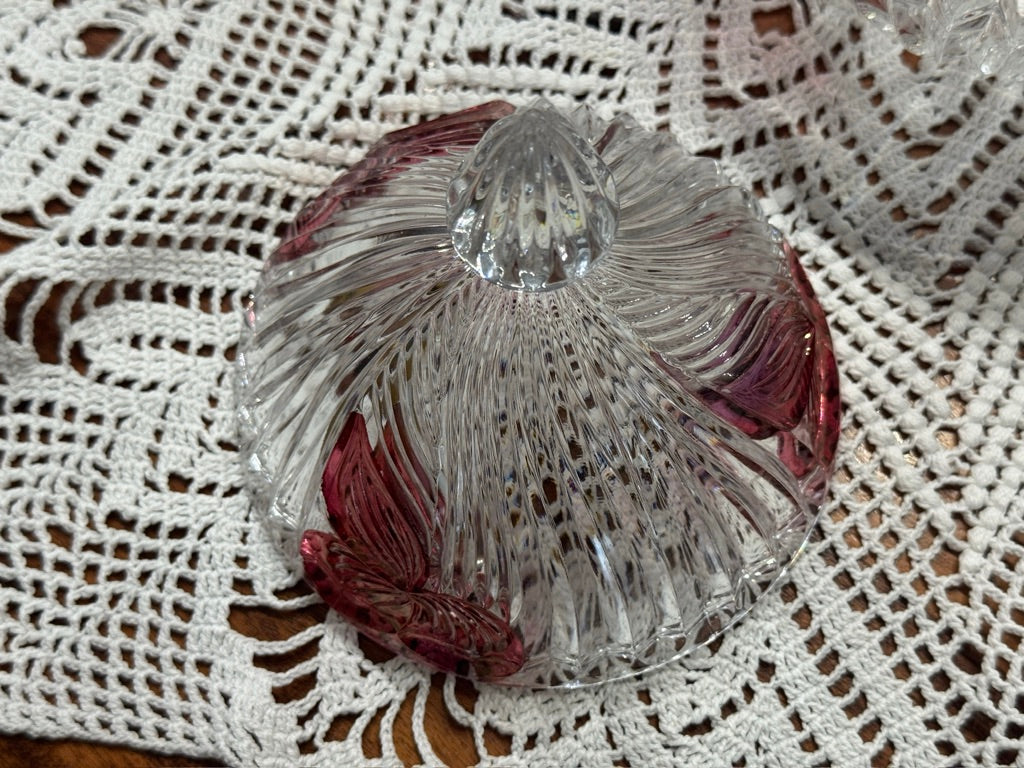 Vintage Cut Glass Covered Candy Dish