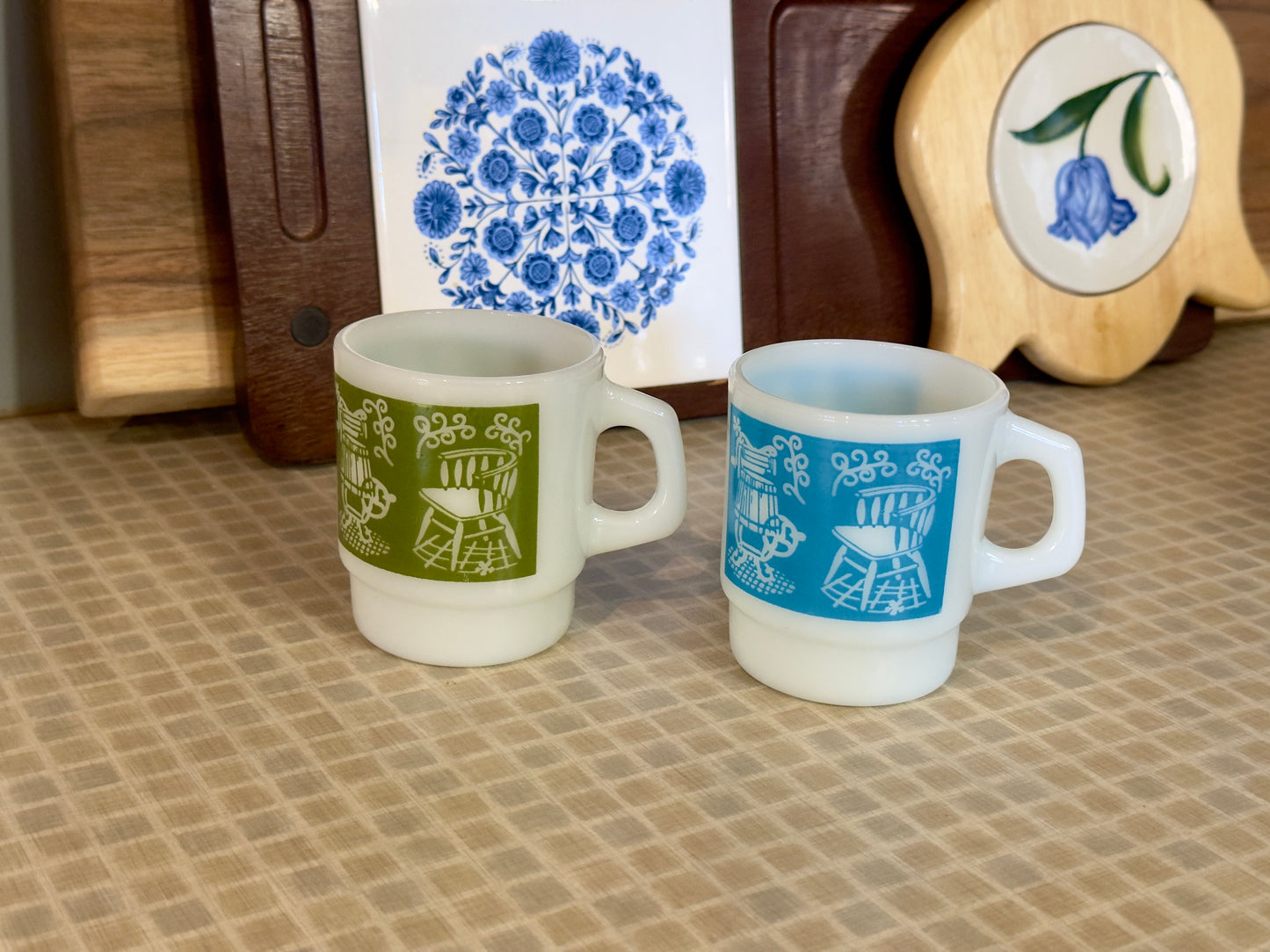 Anchor Hocking Milk Glass 'Homestead Mugs'