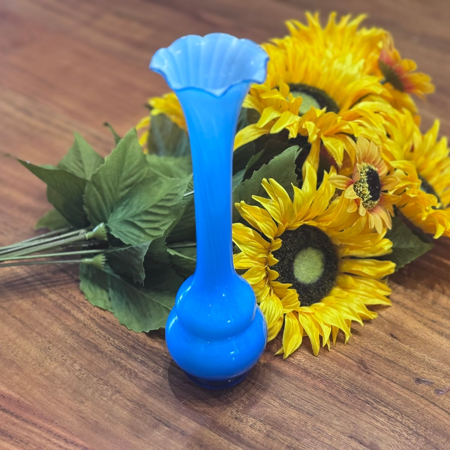 Hand Blown Blue Bud Vase