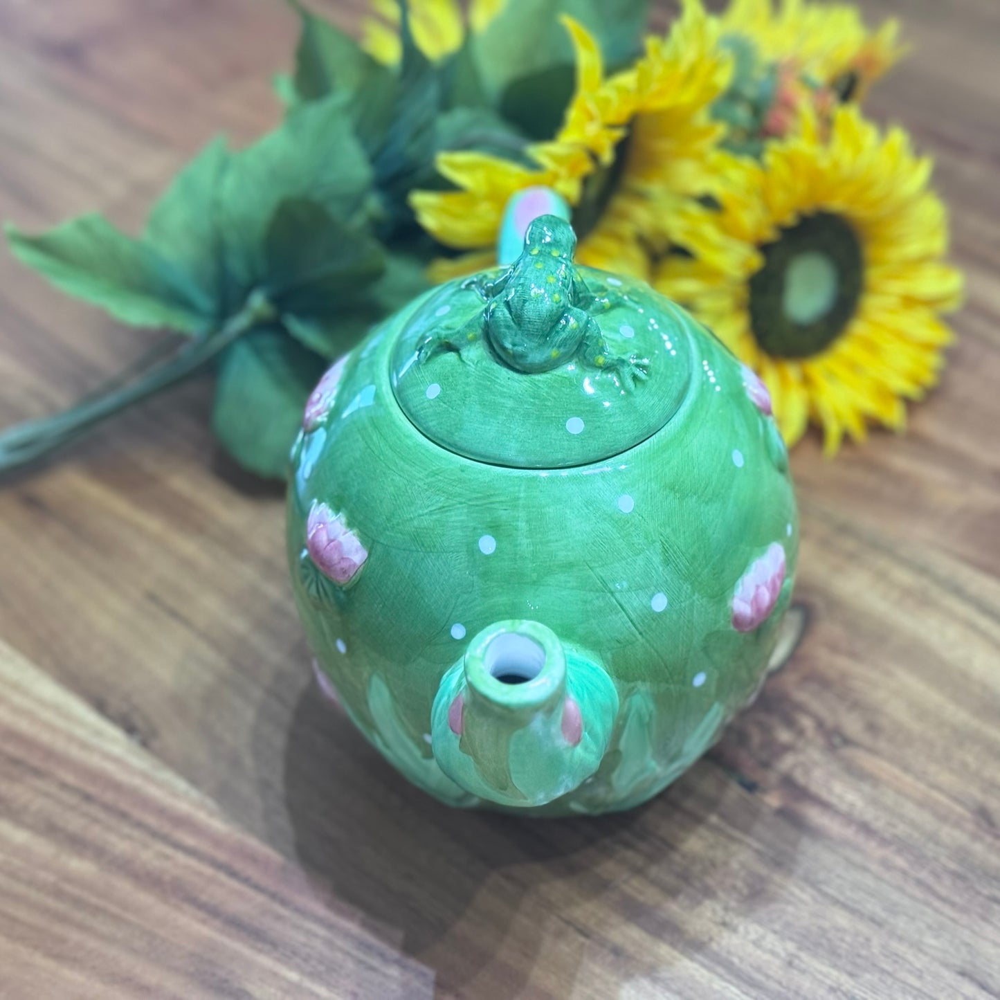 Frog Majolica Teapot