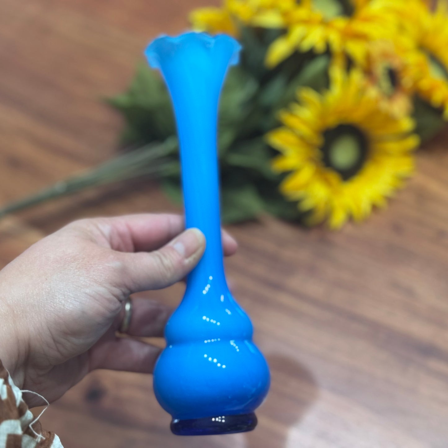 Hand Blown Blue Bud Vase