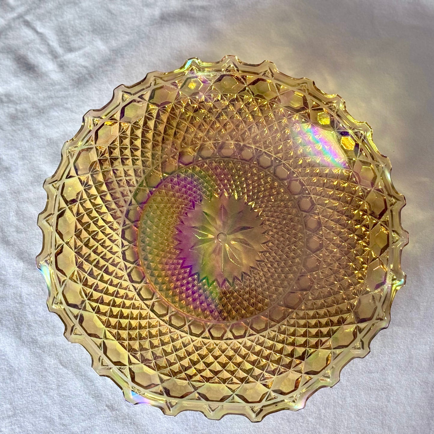 Indiana Glass Marigold Carnival Glass Centerpiece/Bowl