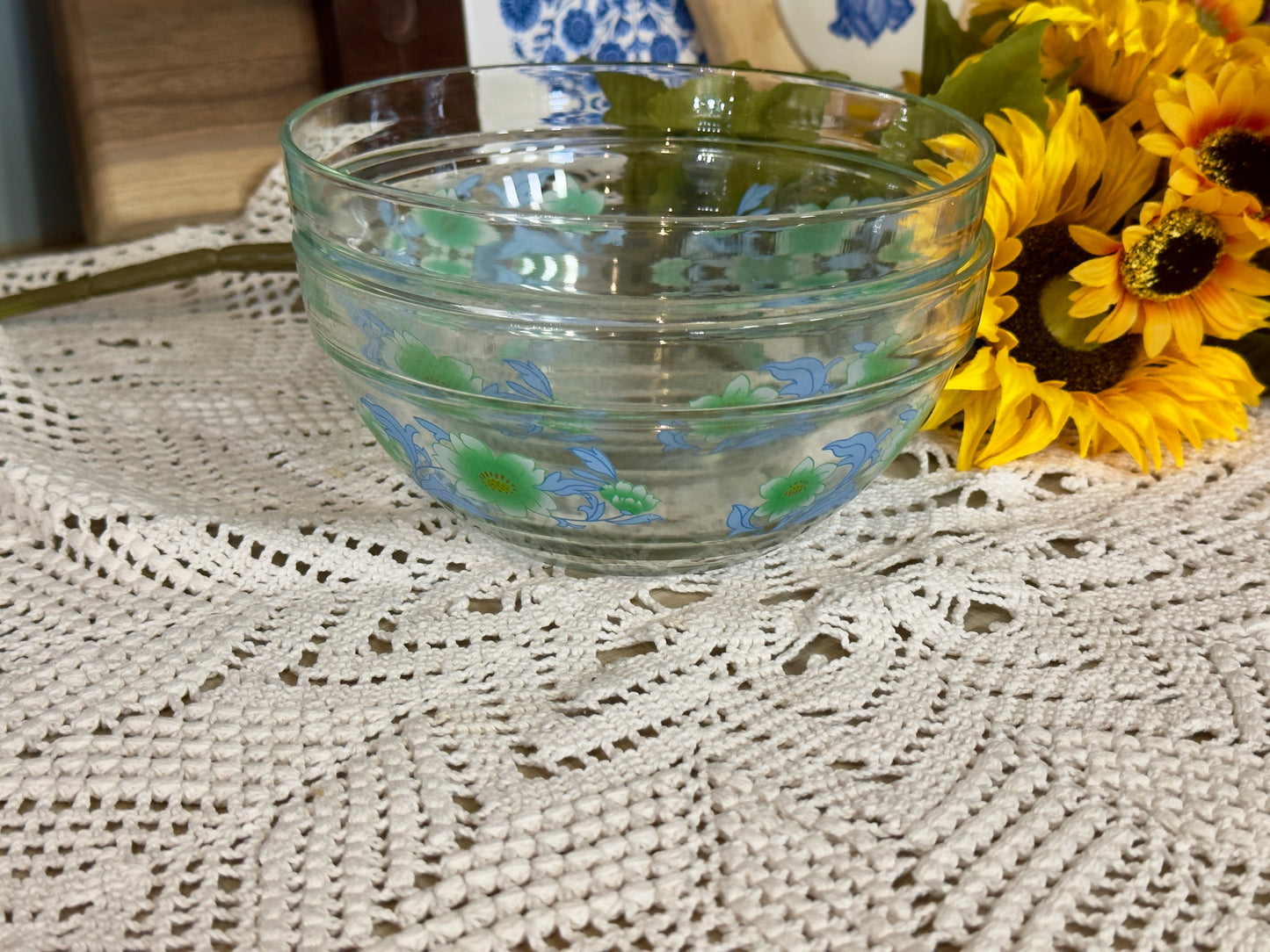 Imperial Glass Floral Nesting Bowls