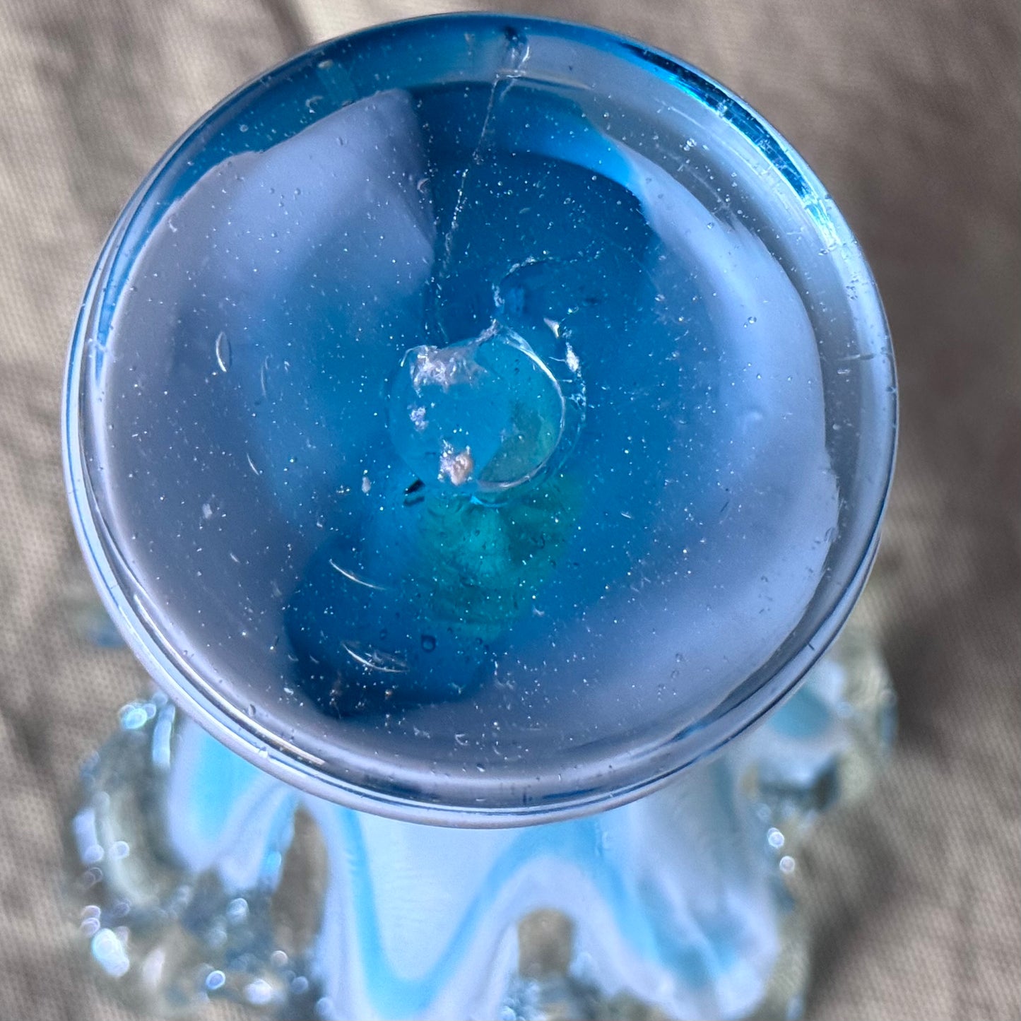 Murano Style Hand Blown Finger Swung Art Glass Vase