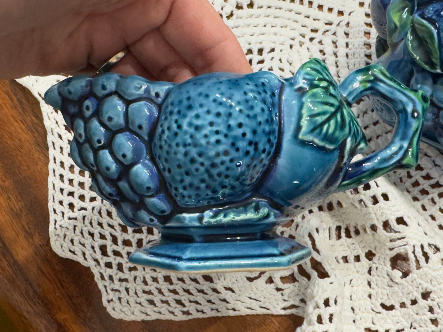 Inarco 'Mood Indigo' Ceramic Blue Fruit Pattern Tea/Coffee Set