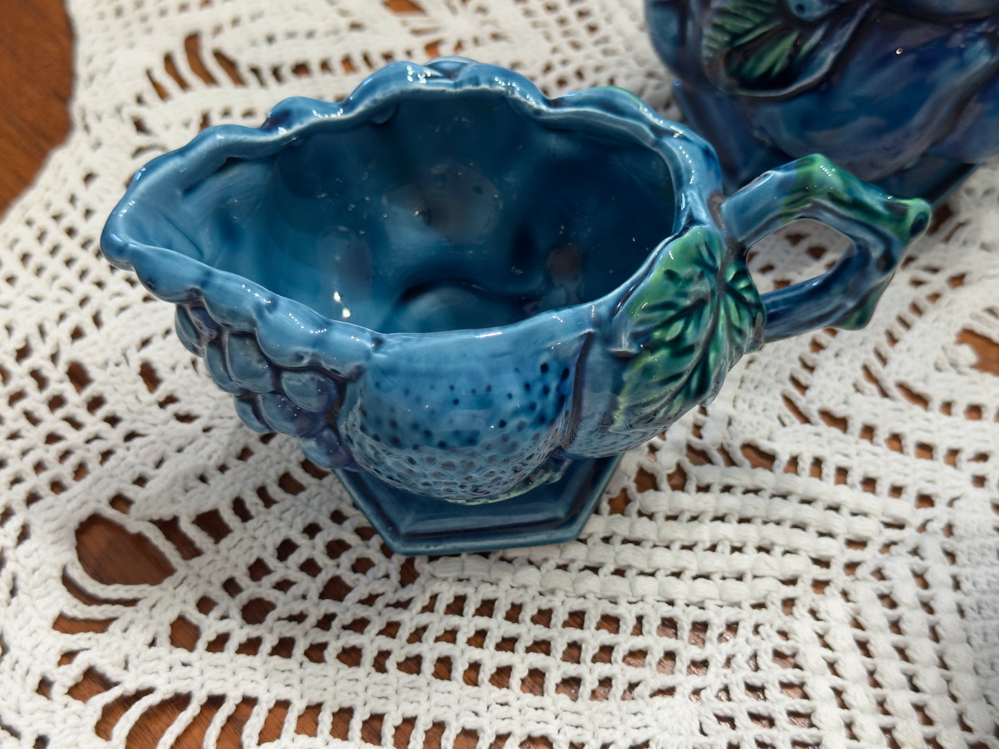 Inarco 'Mood Indigo' Ceramic Blue Fruit Pattern Tea/Coffee Set
