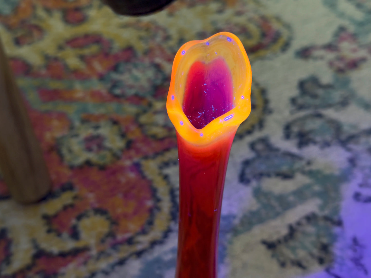 Vintage Amberina Swung Glass Vase