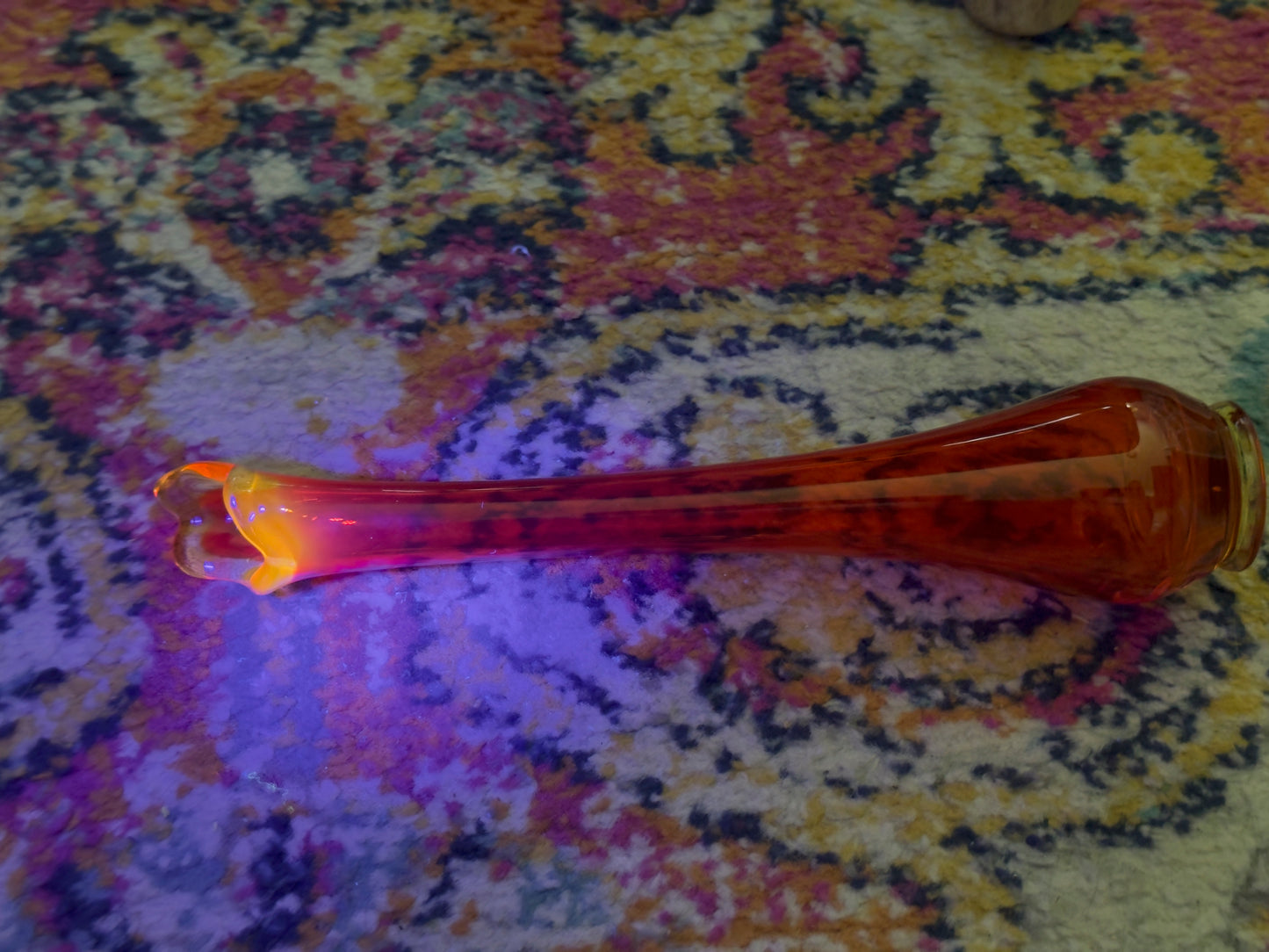 Vintage Amberina Swung Glass Vase