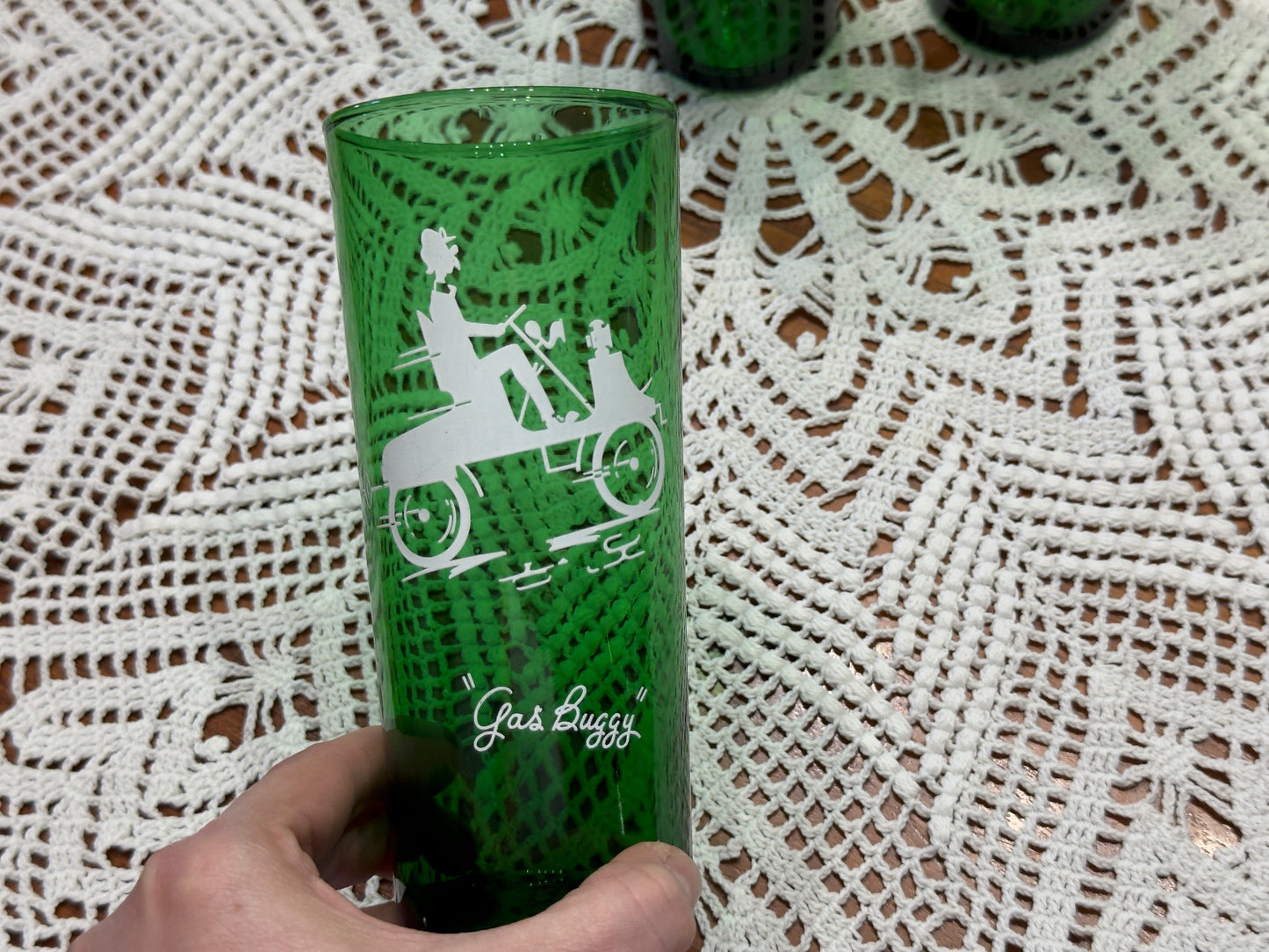 Anchor Hocking 1950-1965 "Gay Nineties" Gas Buggy Ice Tea Tumbler