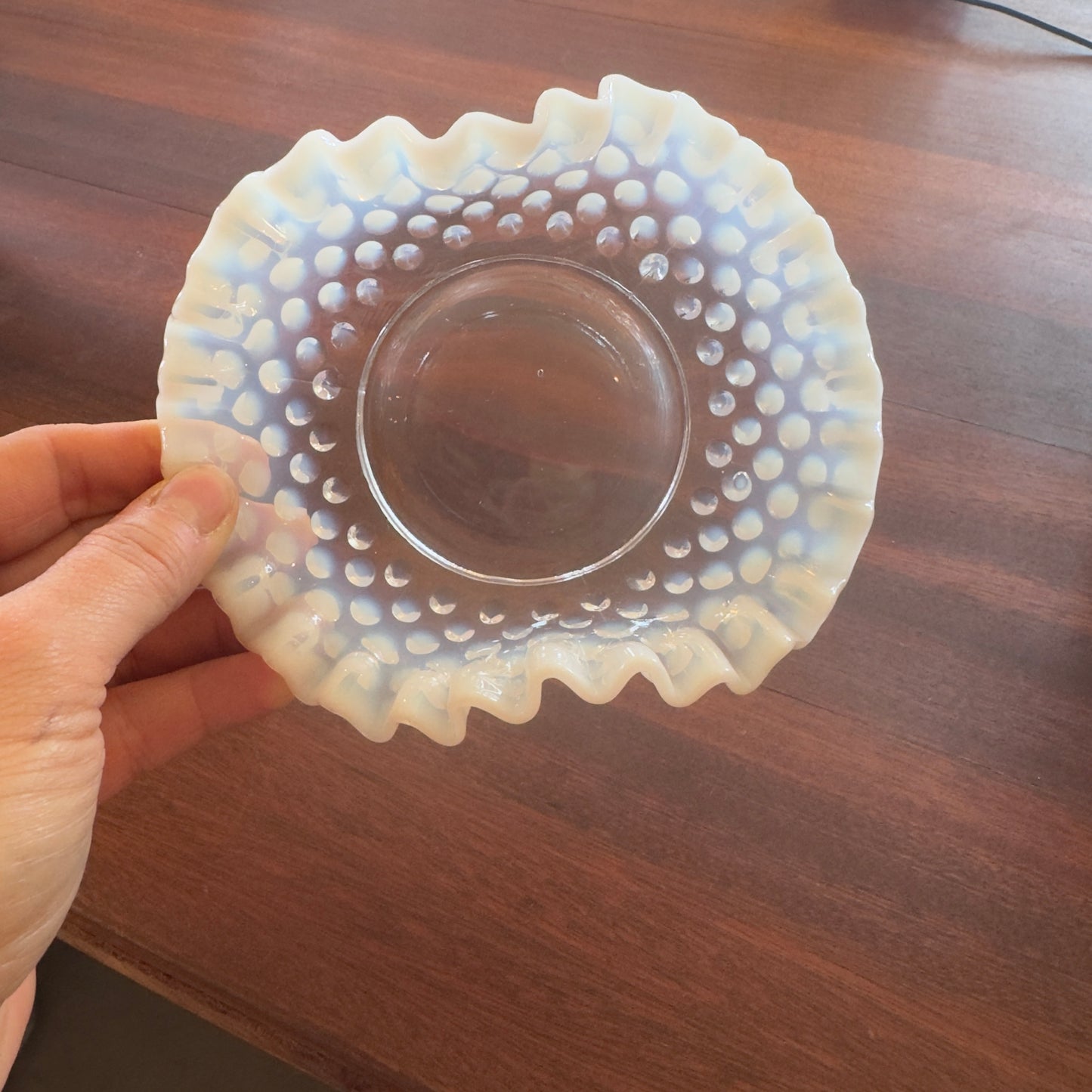 Vintage Fenton Opalescent Hobnail Candy Dish