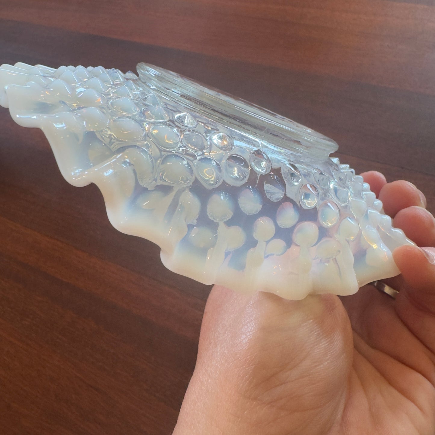 Vintage Fenton Opalescent Hobnail Candy Dish
