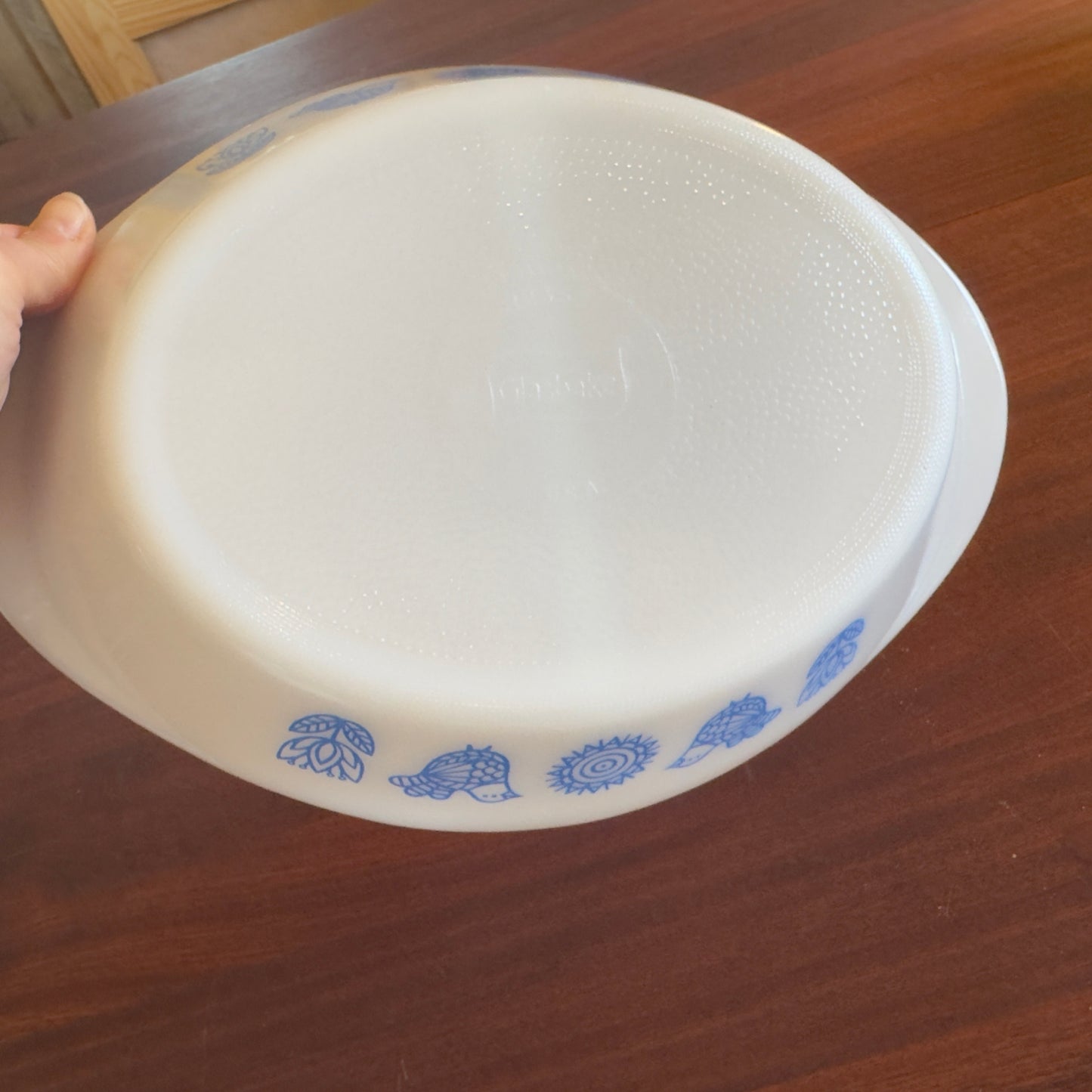 Glasbake Blue Birds & Flower Divided Casserole
