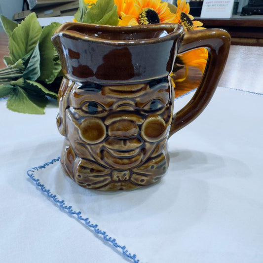 Vintage Brown Glazed Toby Mug