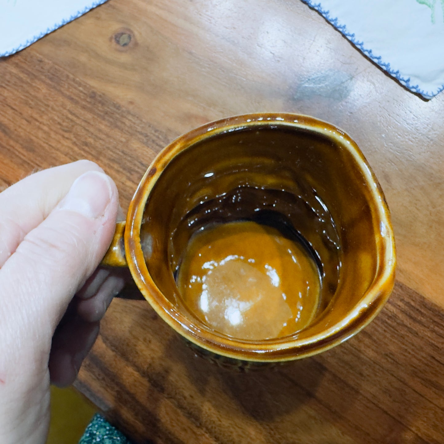 Vintage Brown Glazed Toby Mug