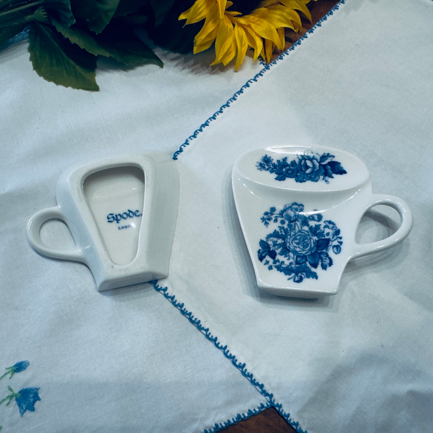 Vintage Spode Blue Room Tea Bag Holder/Spoon Rest
