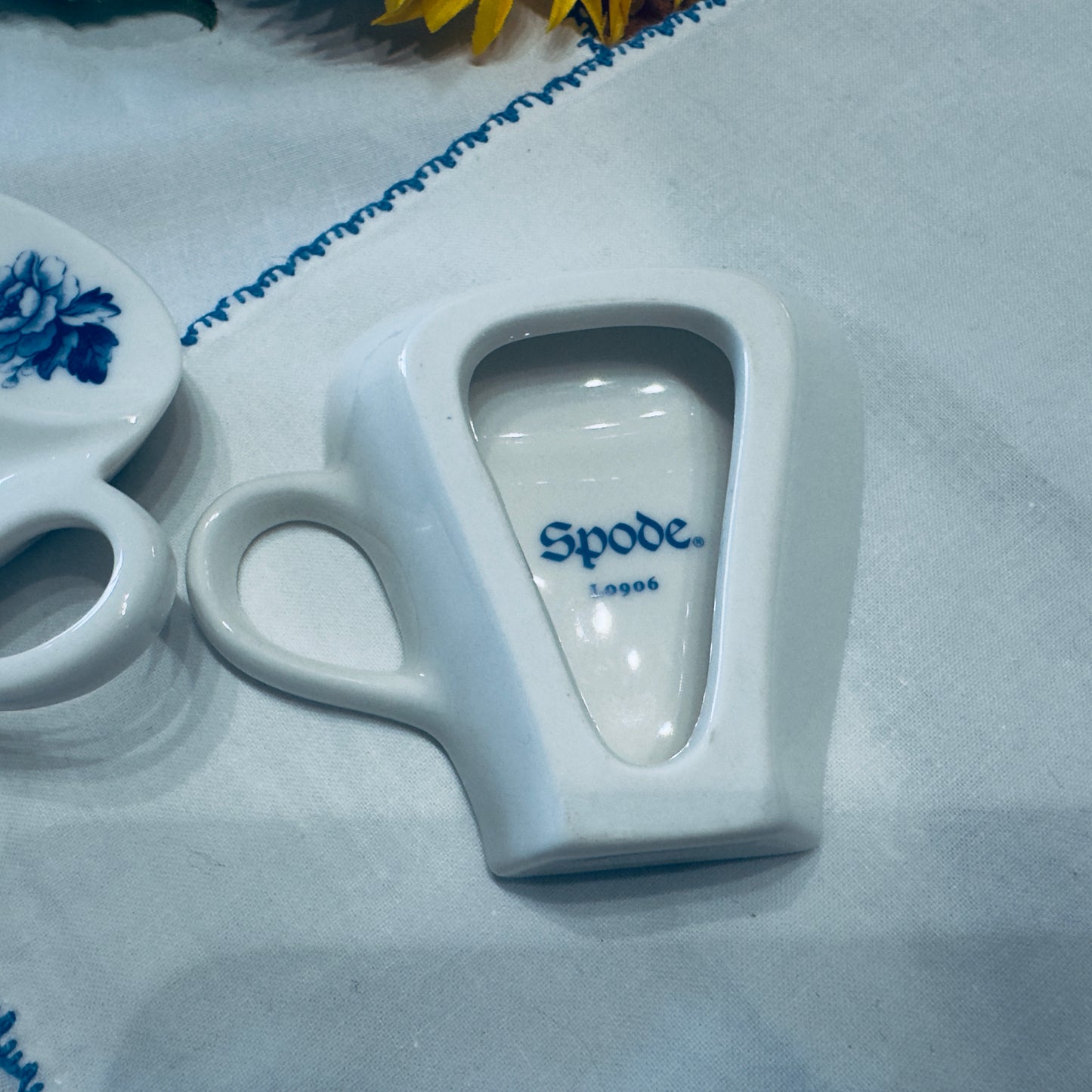 Vintage Spode Blue Room Tea Bag Holder/Spoon Rest