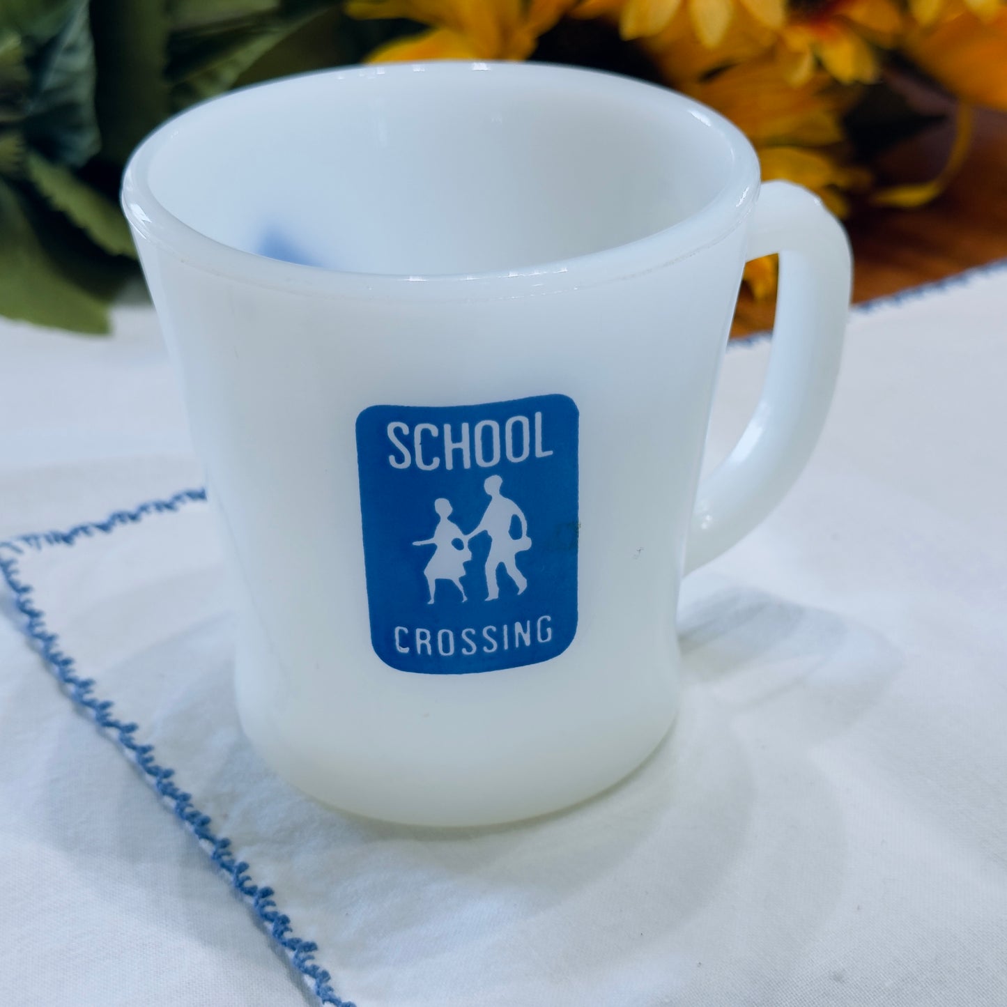 Vintage Anchor Hocking Fire-King Milk Glass Max Speed 25 Mug