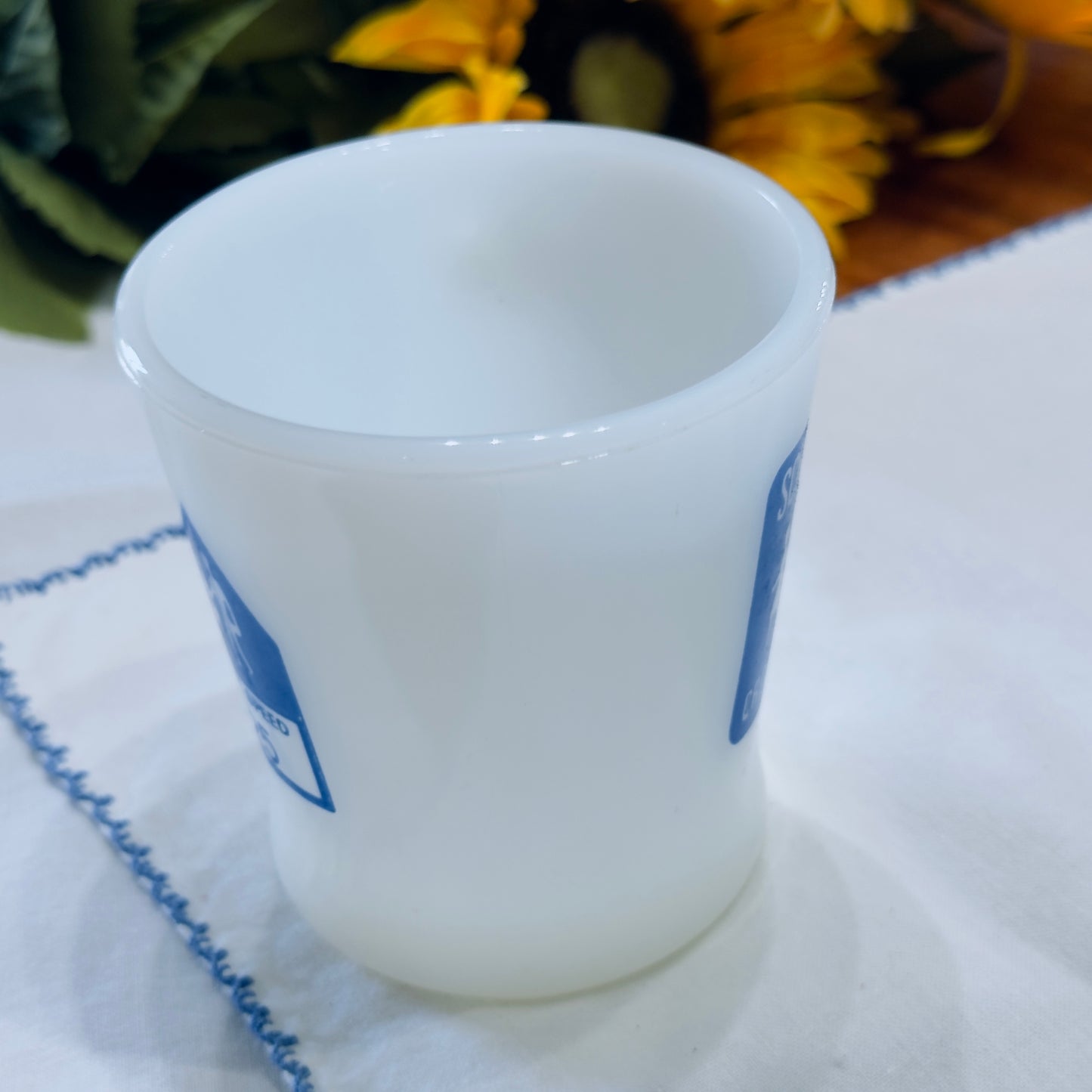 Vintage Anchor Hocking Fire-King Milk Glass Max Speed 25 Mug