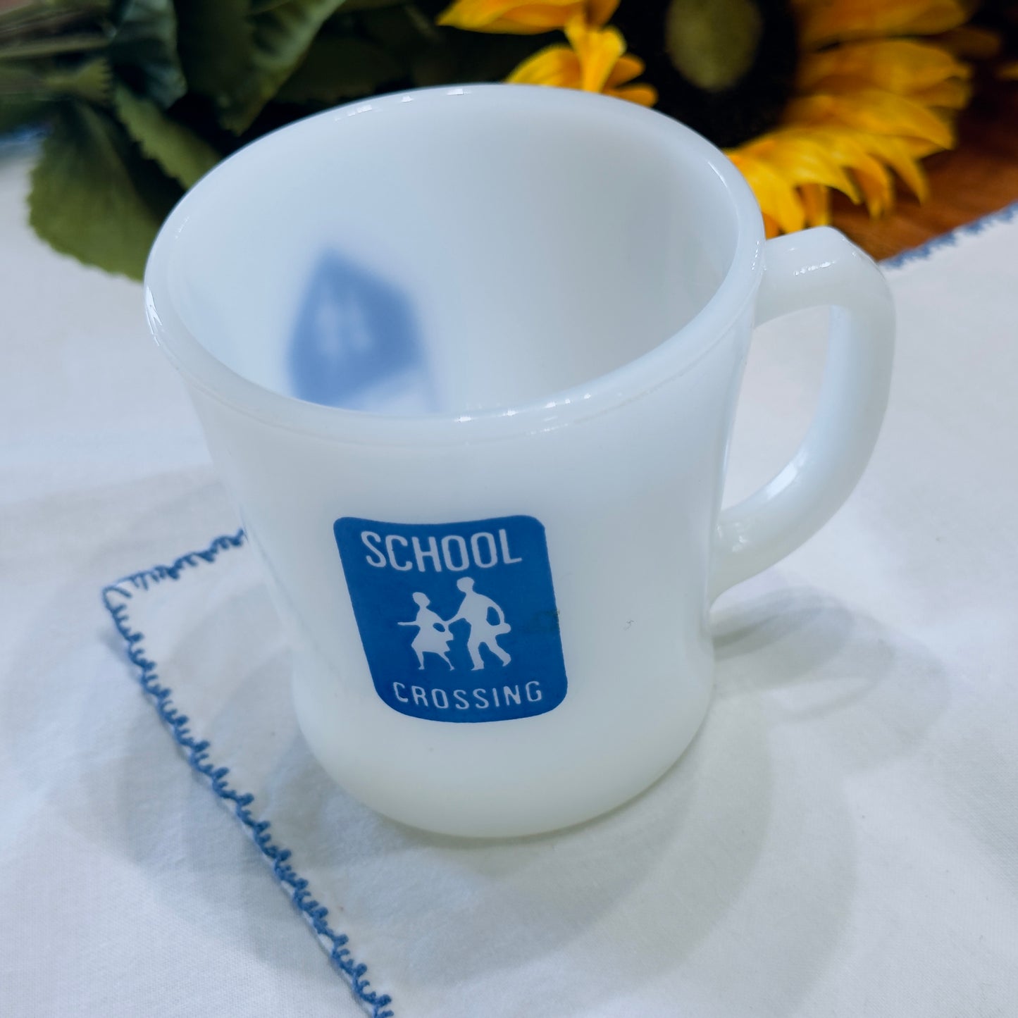 Vintage Anchor Hocking Fire-King Milk Glass Max Speed 25 Mug