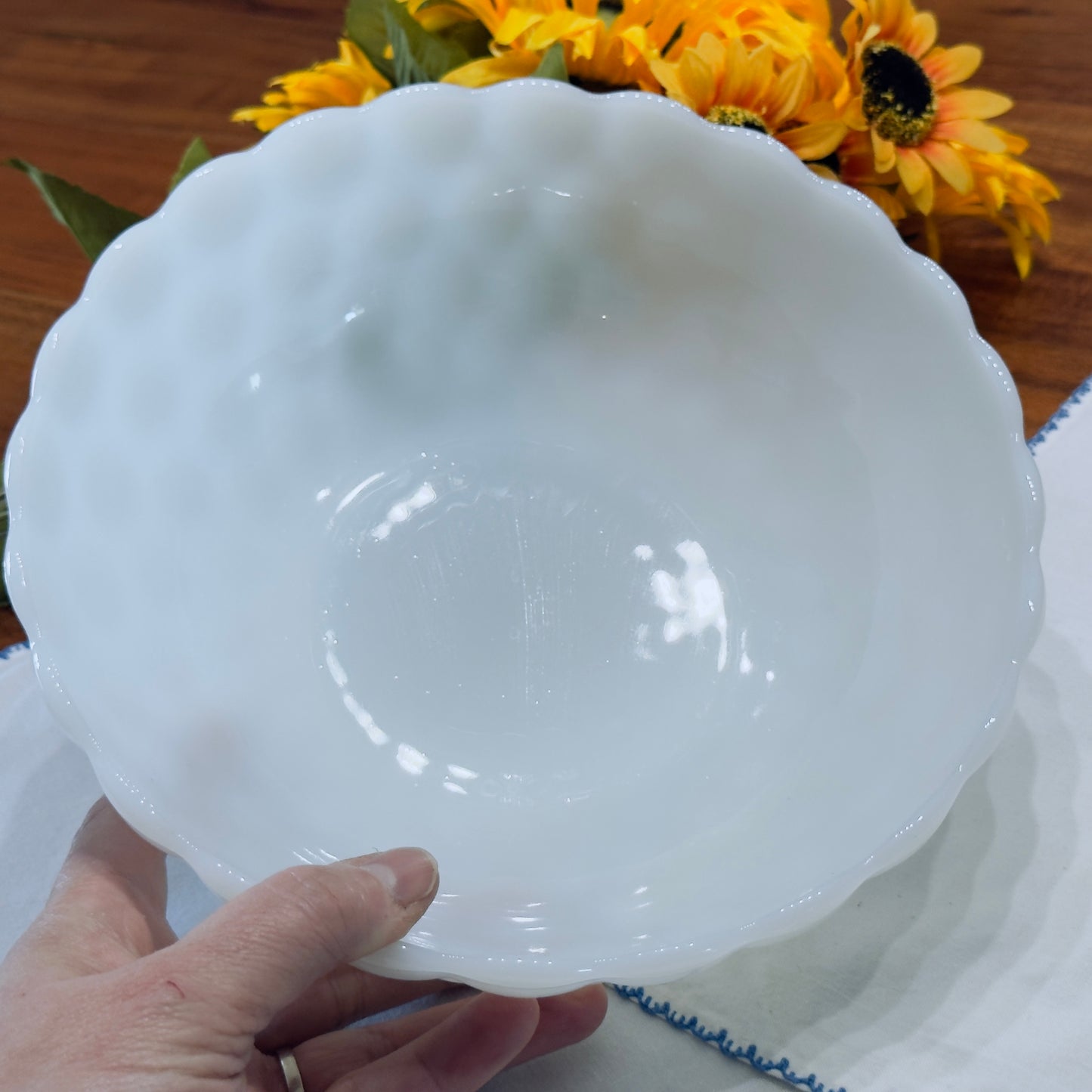 Anchor Hocking Fire-King Milk Glass Bubble Bowl