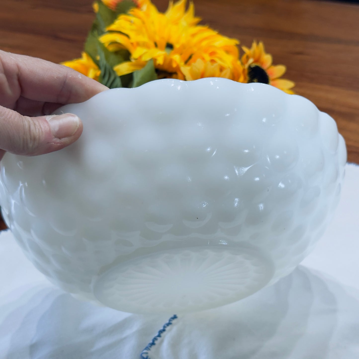 Anchor Hocking Fire-King Milk Glass Bubble Bowl