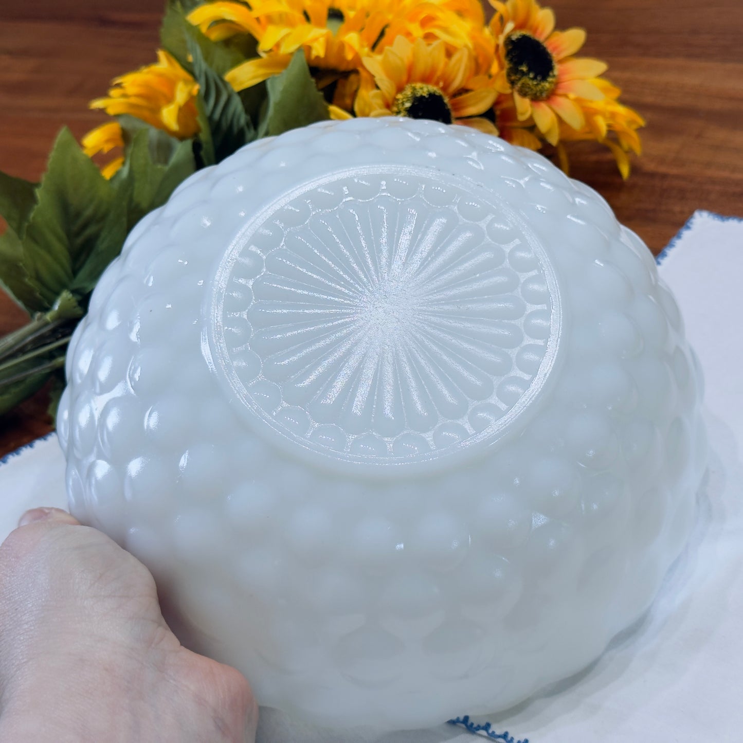 Anchor Hocking Fire-King Milk Glass Bubble Bowl