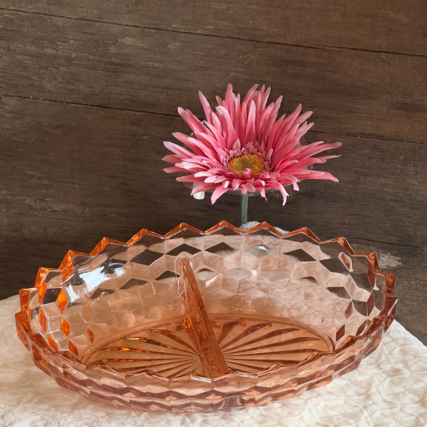Pink Jeannette 'Whitehall Cubist' Divided Dish