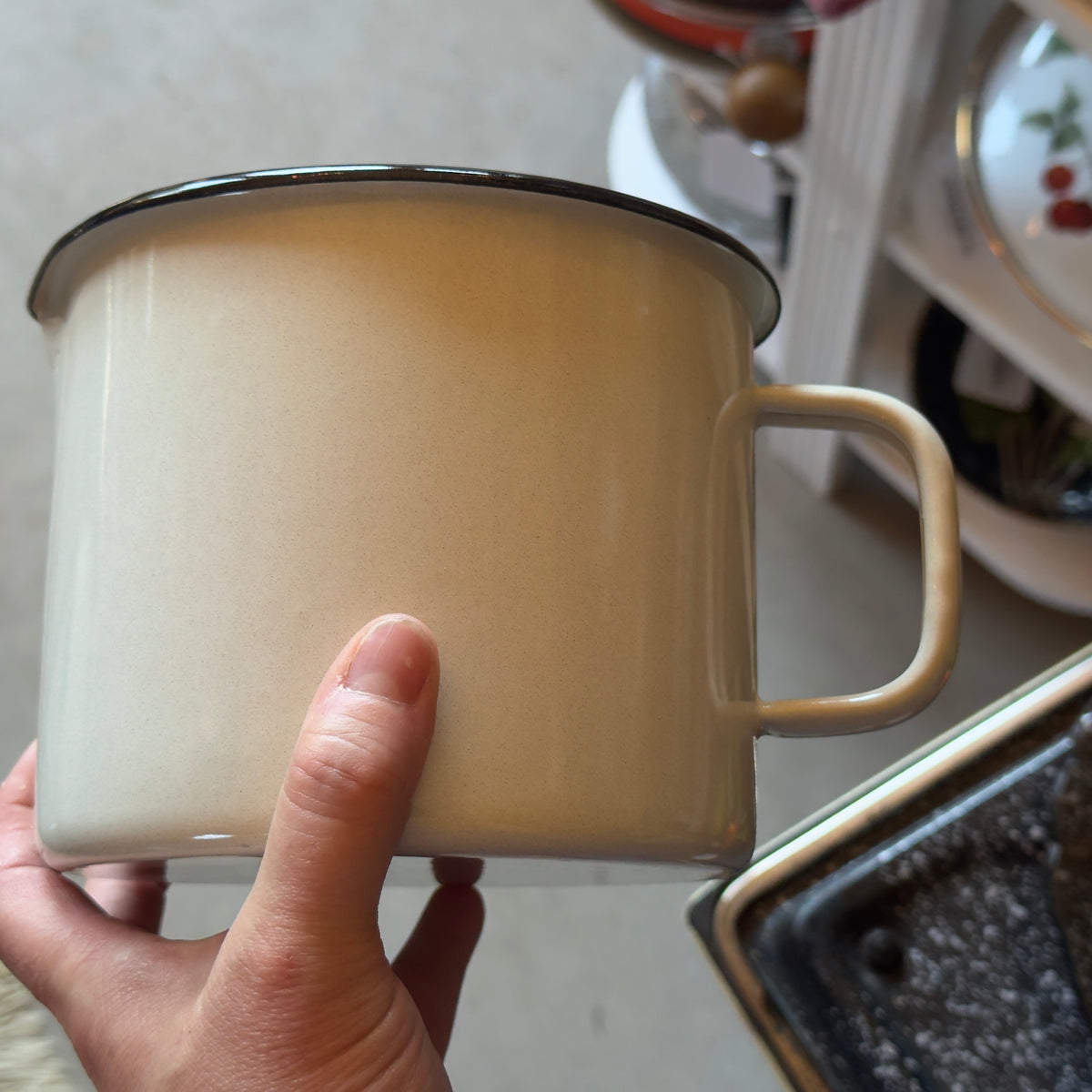 EMO Celje Slovenia Enamel Measuring Cup Pot