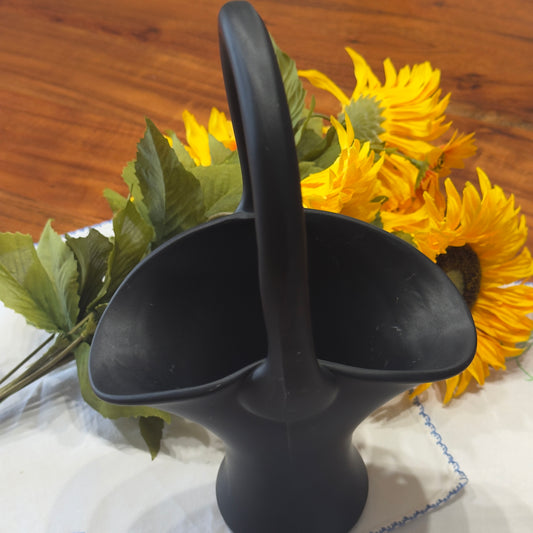 Antique Tiffin Black Satin Brides Basket
