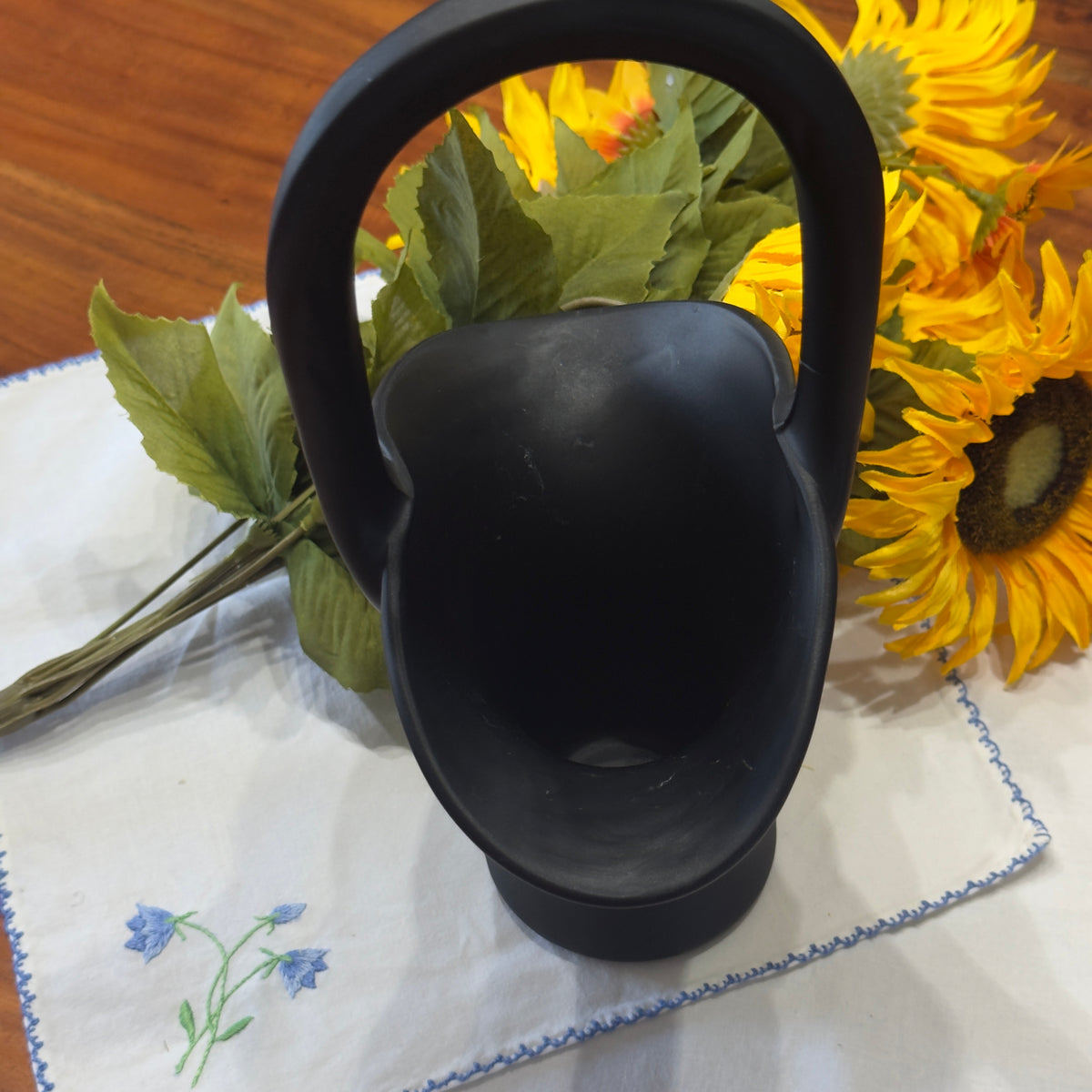 Antique Tiffin Black Satin Brides Basket