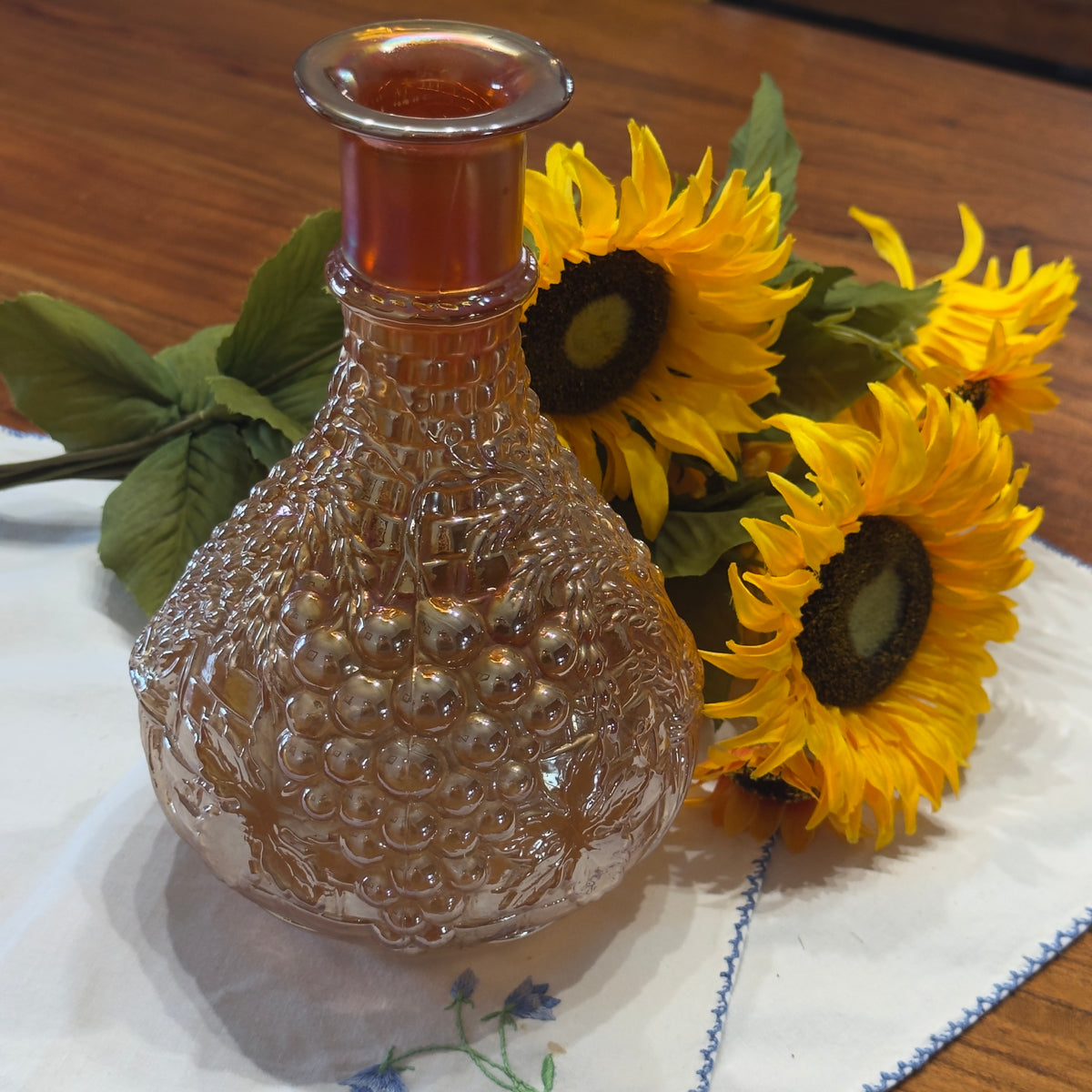 Vintage Marigold Carnival Glass Decanter