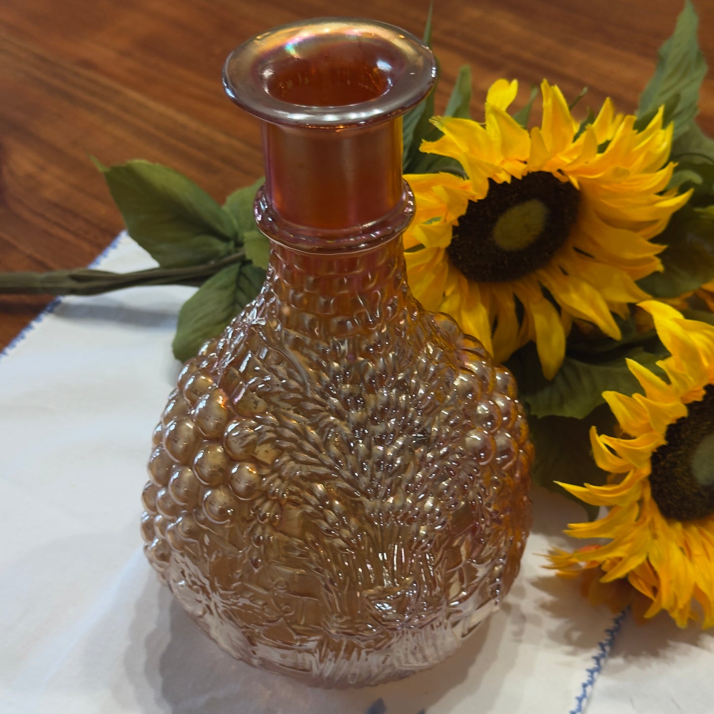 Vintage Marigold Carnival Glass Decanter