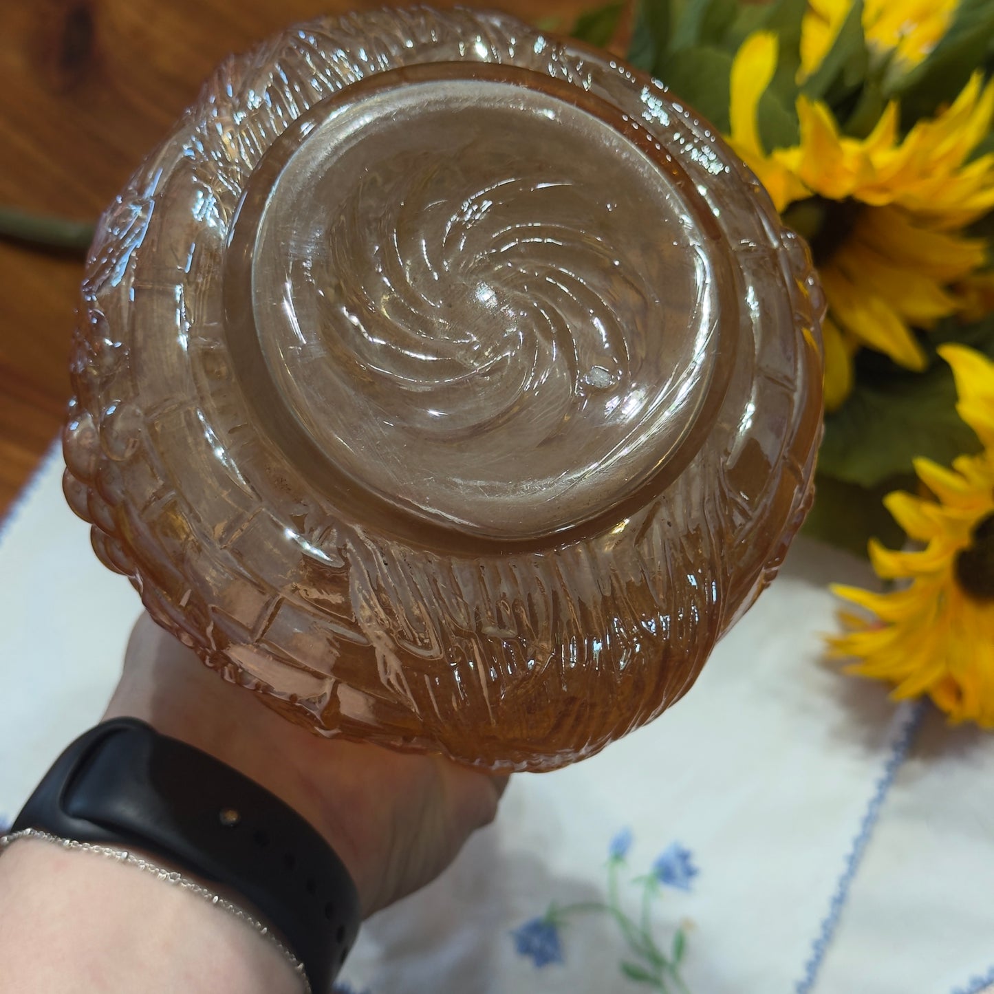 Vintage Marigold Carnival Glass Decanter