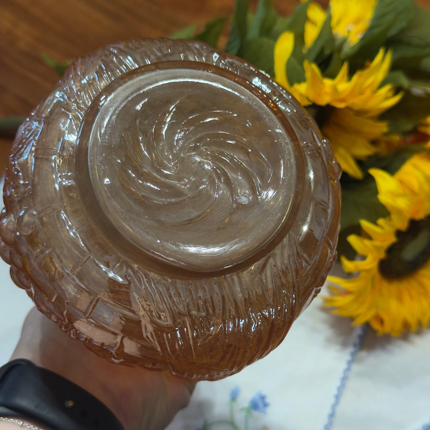 Vintage Marigold Carnival Glass Decanter