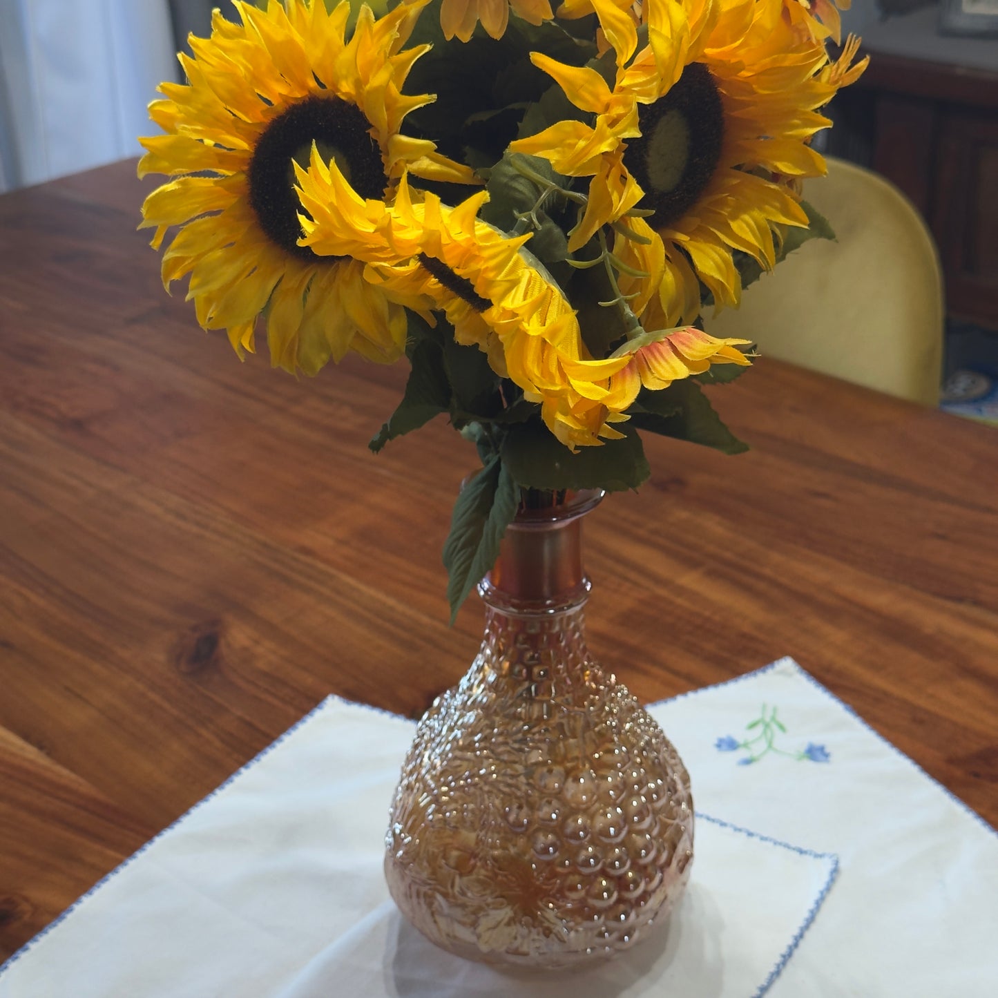 Vintage Marigold Carnival Glass Decanter